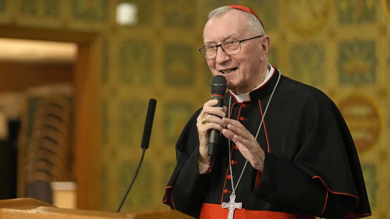 Cardinal Pietro Parolin, Vatican secretary of state, speaks at a reception after celebrating Mass at the Church of Our Saviour in New York City Sept. 21, 2026, the feast of St. Matthew and the International Day of Peace. Cardinal Parolin spoke to world leaders and top diplomats at high-level meetings in the United Nations General Assembly Sept. 24 and is scheduled to address the U.N. General Assembly Sept. 26. (OSV News photo/Gregory A. Shemitz)