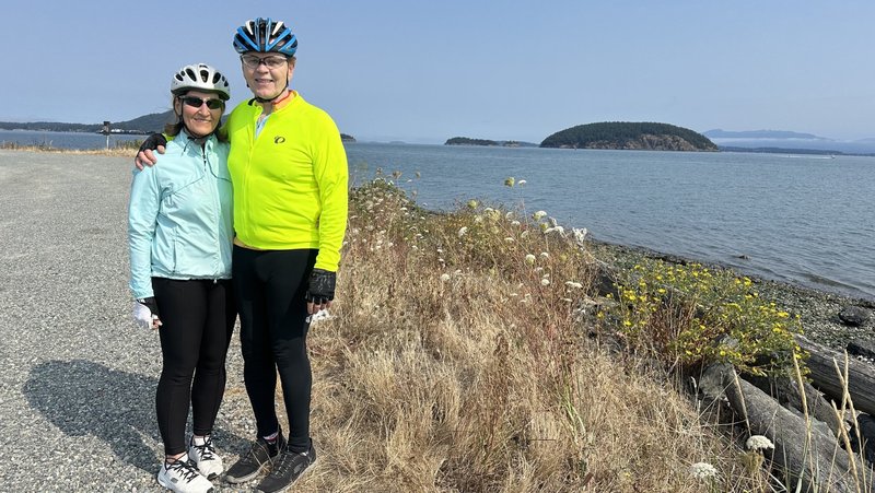 Bill Larson poses with his wife, Joan, during his annual bike-riding fundraiser to benefit Habitat for Humanity of Ventura County. (Submitted photo)