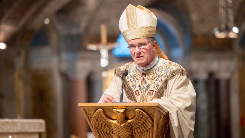 Archbishop Timothy P. Broglio of the U.S. Archdiocese for the Military Services, delivers the homily during a Sept. 11, 2026, Mass at the Basilica of the National Shrine of the Immaculate Conception in Washington commemorating the 25th anniversary of Sept. 11, 2001, terrorist attacks. Just hours after his Oct. 12 audience with Pope Leo XIV, Archbishop Broglioissued a strong and lengthy statement against the planned livestreamed execution by firing squad of Ford Hood shooter Nidal Malik Hasan, calling it a "public spectacle of barbarically killing our adversaries." (OSV News photo/Mihoko Owada)