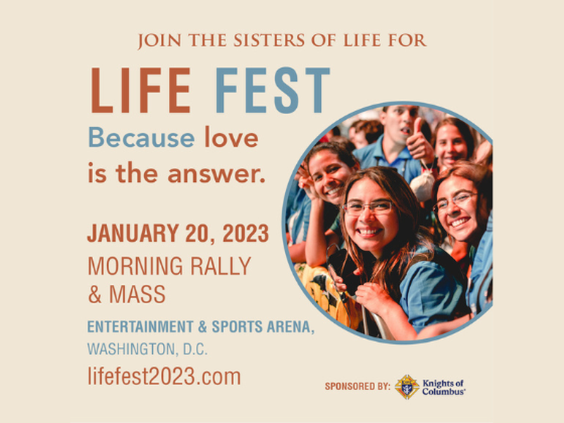 Join the Sisters of Life at "Life Fest" in DC on Jan. 20