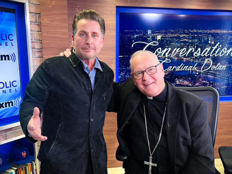 Cardinal Dolan Talks with Martin Sheen and Emilio Estevez About the Re-Release of Their 2010 Movie 'The Way'