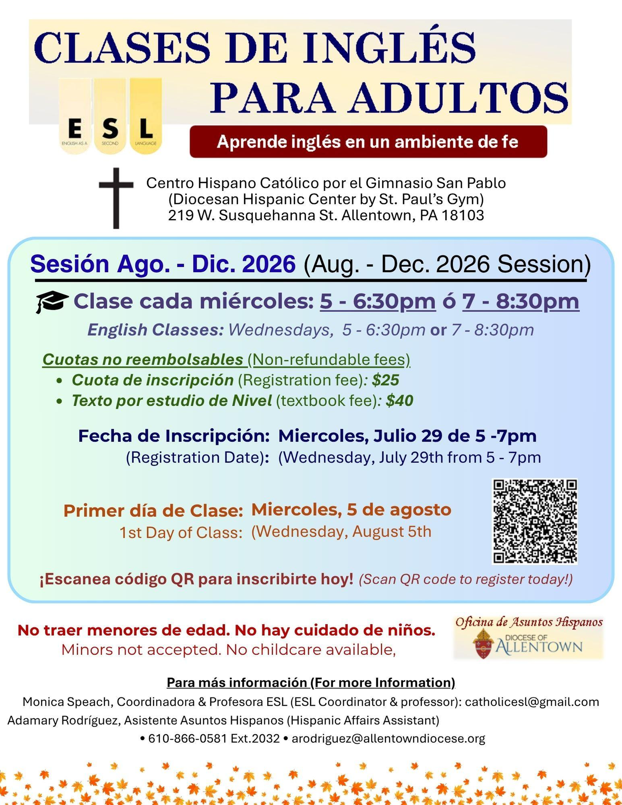 2026 August esl flyer