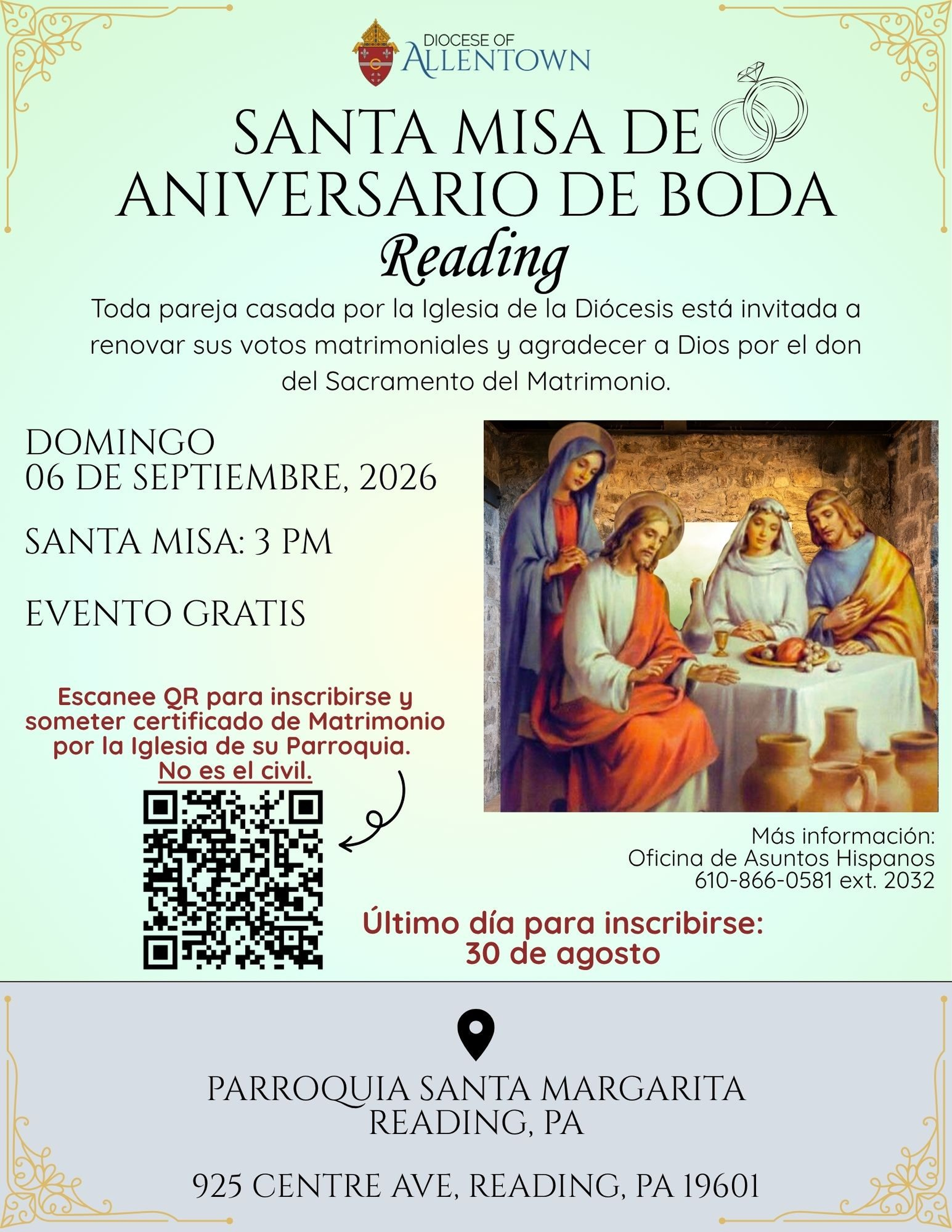 2026 Misa Aniversario Reading