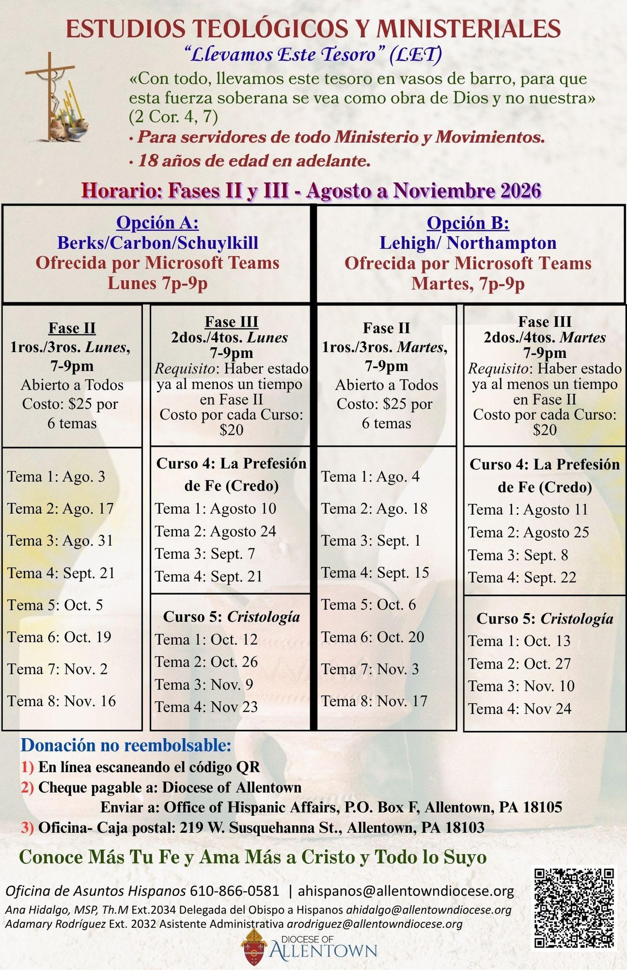 Horario LET 2026 Fase 2 y 3 5 5 x 8 5 in