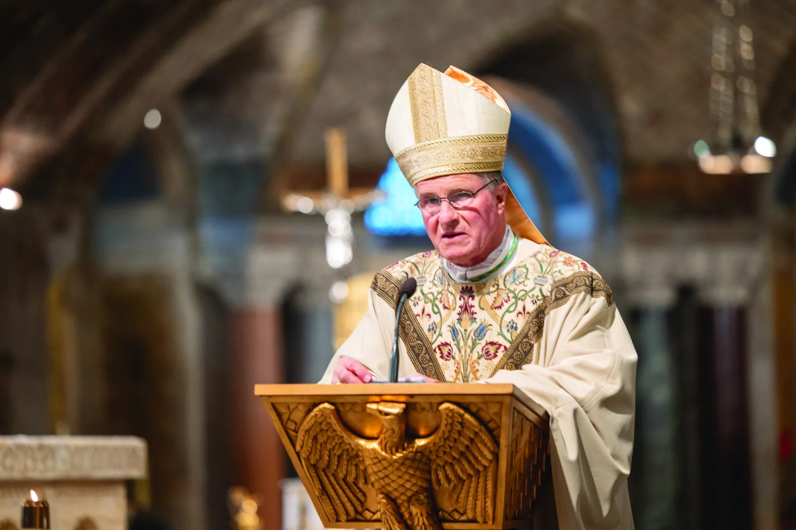 Archbishop Timothy P. Broglio of the U.S. Archdiocese for the Military Services, delivers the homily during a Sept. 11, 2026, Mass at the Basilica of the National Shrine of the Immaculate Conception in Washington commemorating the 25th anniversary of Sept. 11, 2001, terrorist attacks. (OSV News photo/Mihoko Owada)
