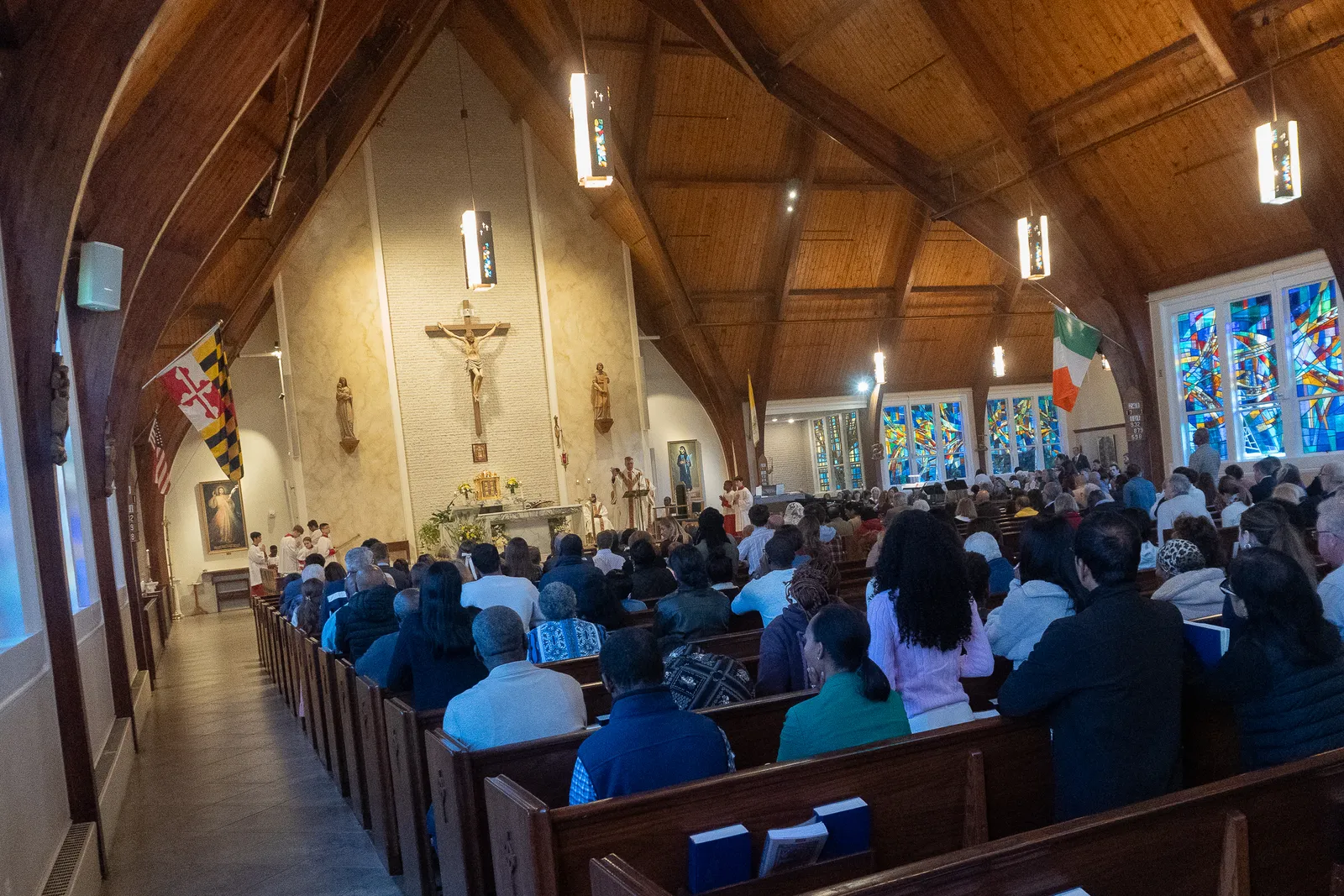 People attend a Mass on Oct. 18 at St. Patrick Church in Rockville marking the parish’s 60th anniversary. (Catholic Standard photo by Margaret Ardillo)