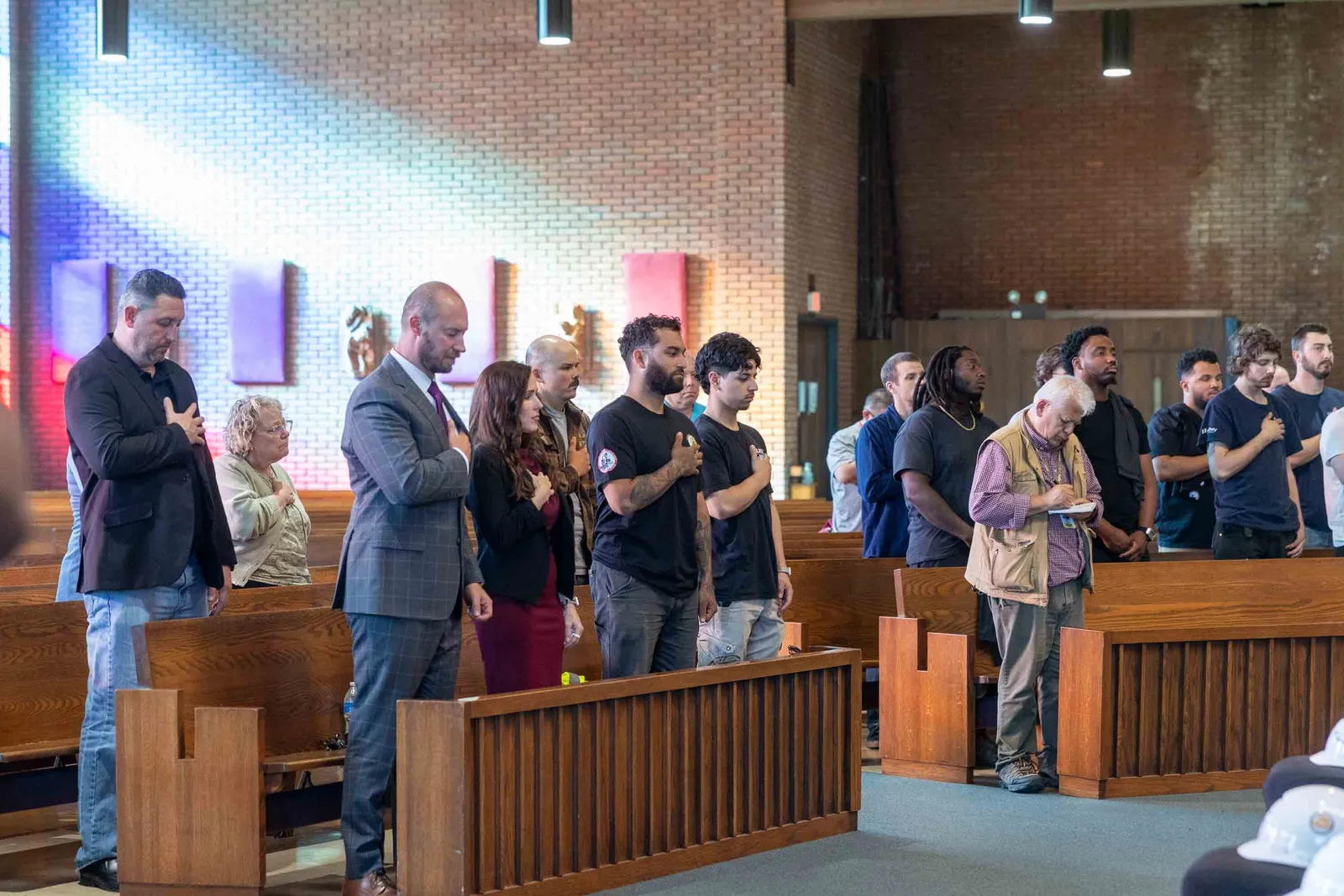Workers attend the fifth annual Workers Memorial Day Mass on April 23, 2026 at St. Camillus Church in Silver Spring, Maryland. (Catholic Standard photo by Mihoko Owada)