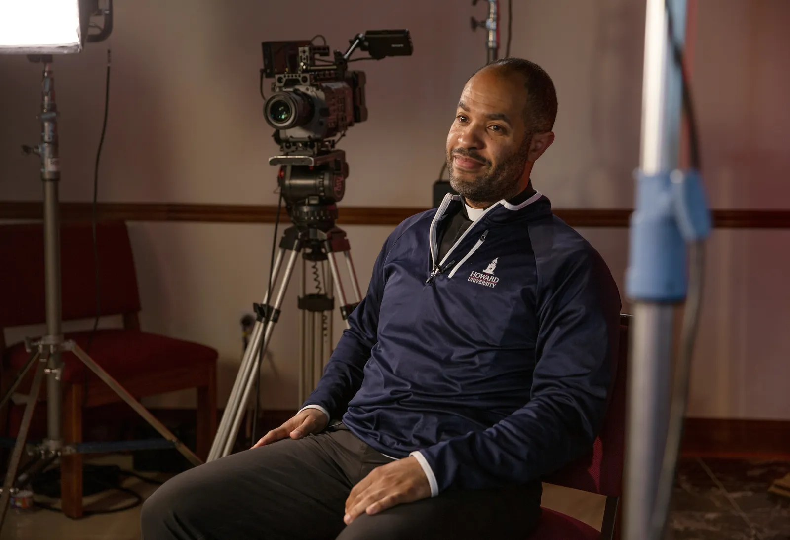 Bishop Robert P. Boxie III, auxiliary bishop of the Archdiocese of Washington, is pictured on location in Washington May 21, 2025. Bishop Boxie appears in the series "Black Catholics Footsteps to Sainthood." (OSV News photo/CatholicTV Network)