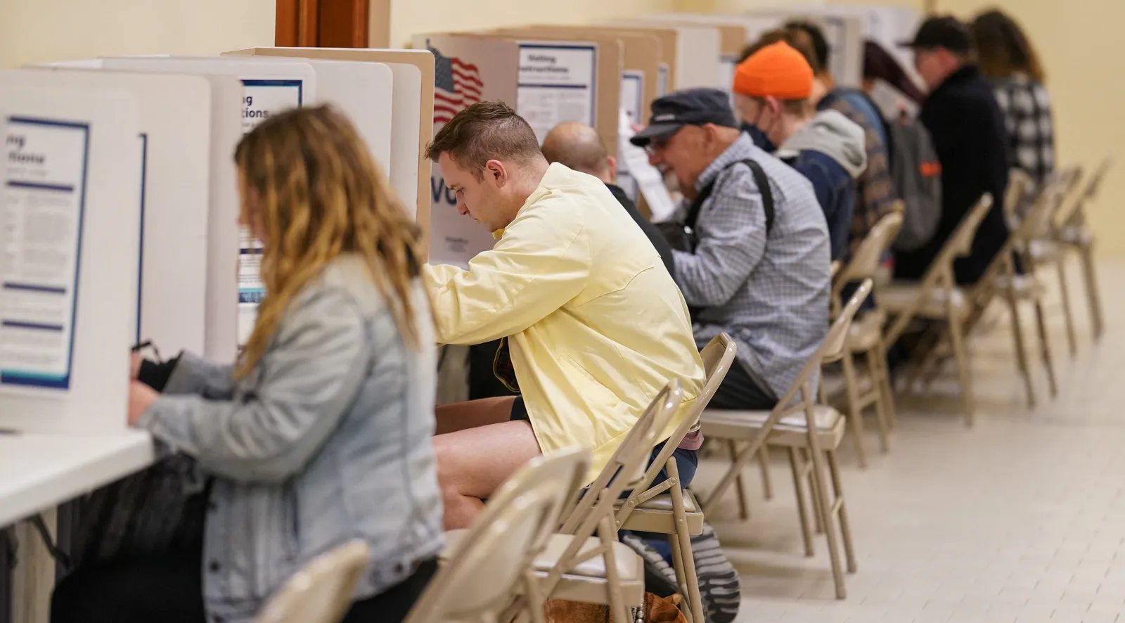 People vote at the San Francisco City Hall voting center during the Super Tuesday primary election March 5, 2024. (OSV News photo/Loren Elliott, Reuters)