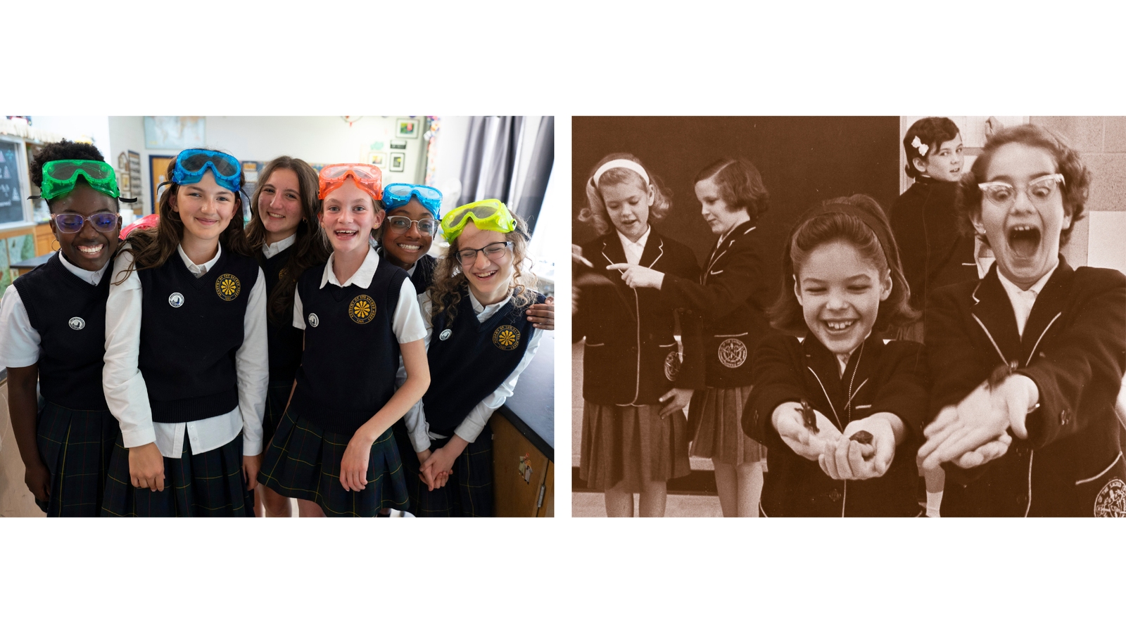 School officials say the school has kept up with modern innovations in education, yet the school's mission has remained the same for the past 175 years. (Photo collage courtesy of the Academy of the Sacred Heart)