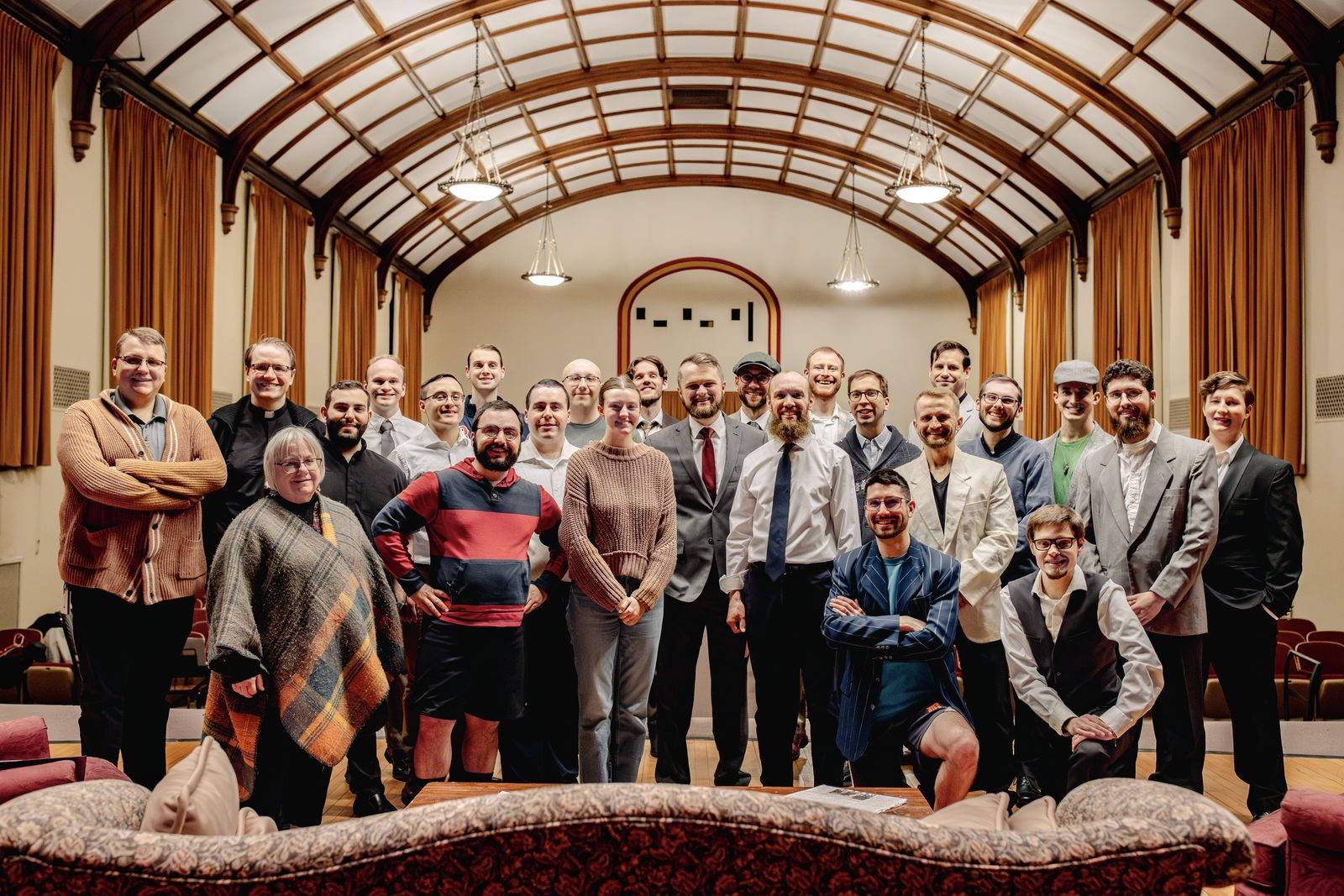 The cast and crew of "The Bluff" poses for a photo after a rehearsal Feb. 26.