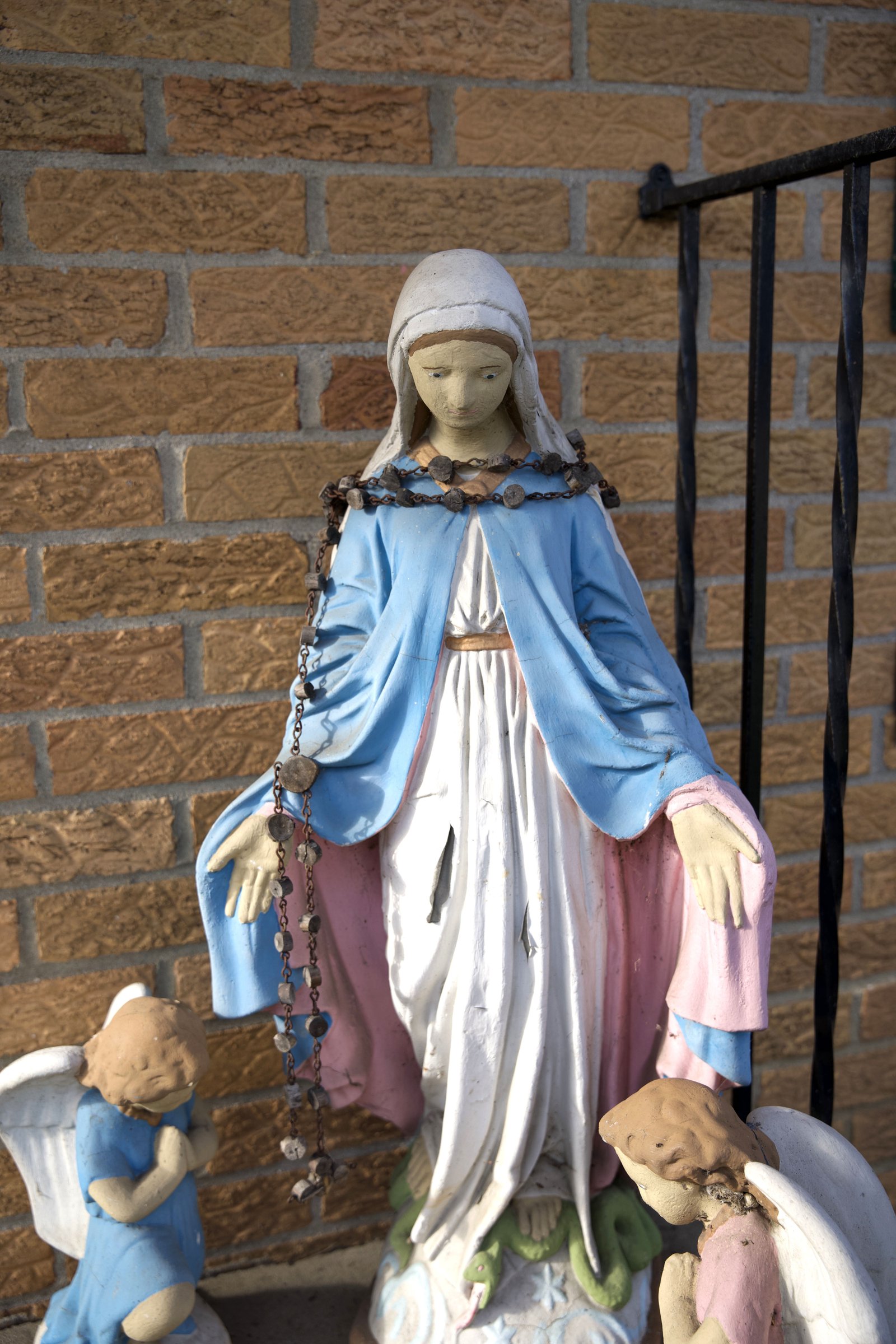 Where there isn’t an image of her earthly family, there is of her heavenly one: "Mama Mary," Jesus, the saints and angels.