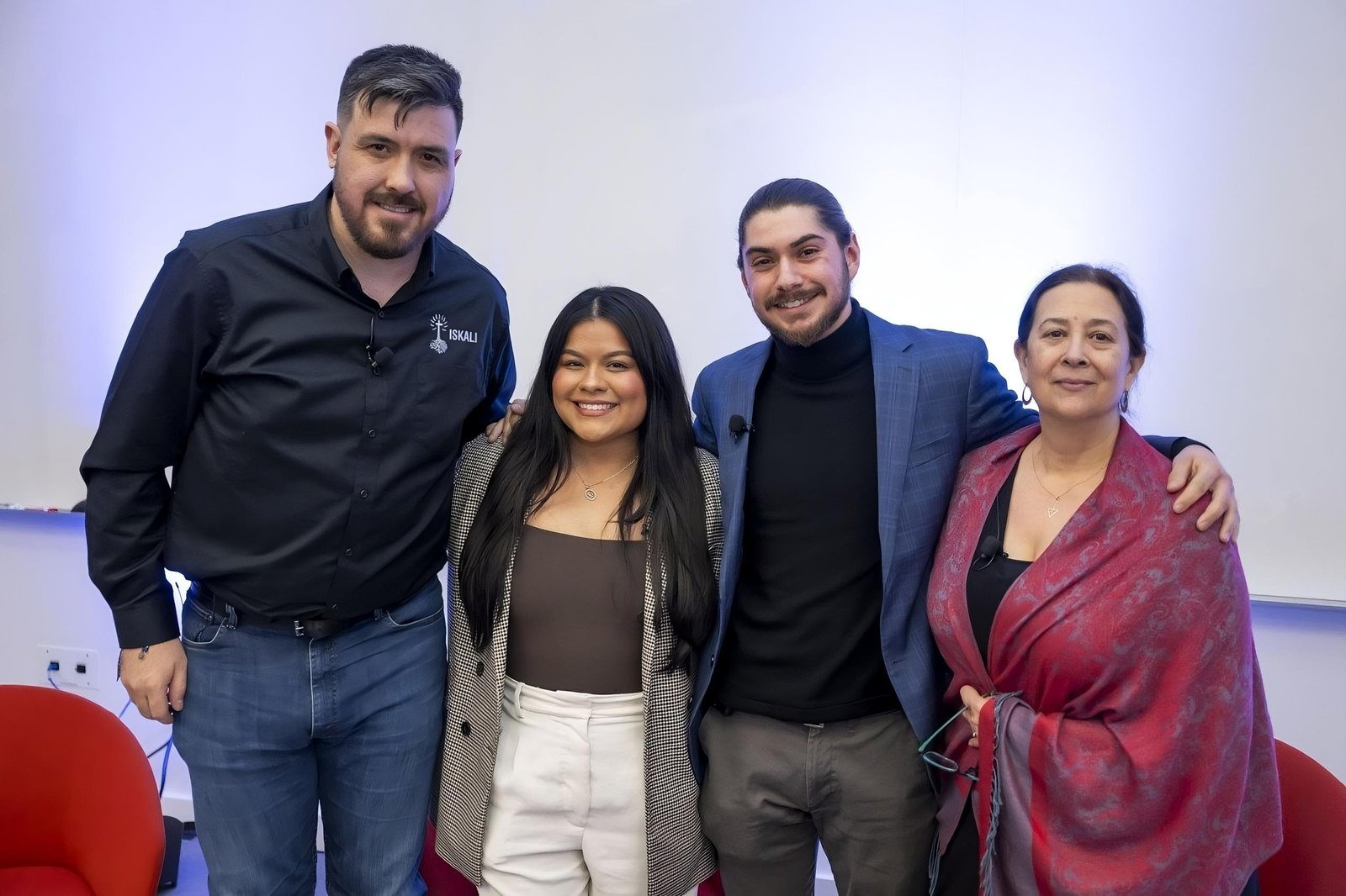 Vicente Del Real, izquierda, Sheila Cruz-Morales, Christian Soenen y Carlota Ocampo participaron el 29 de enero en el Encuentro de Líderes Latinos de la Universidad de Georgetown sobre "Rompiendo Barreras: Los Latinos y la Educación, la Movilidad Económica y la Iglesia Católica". (Foto de OSV News /cortesía de Initiative on Catholic Social Thought and Public Life at Georgetown University)