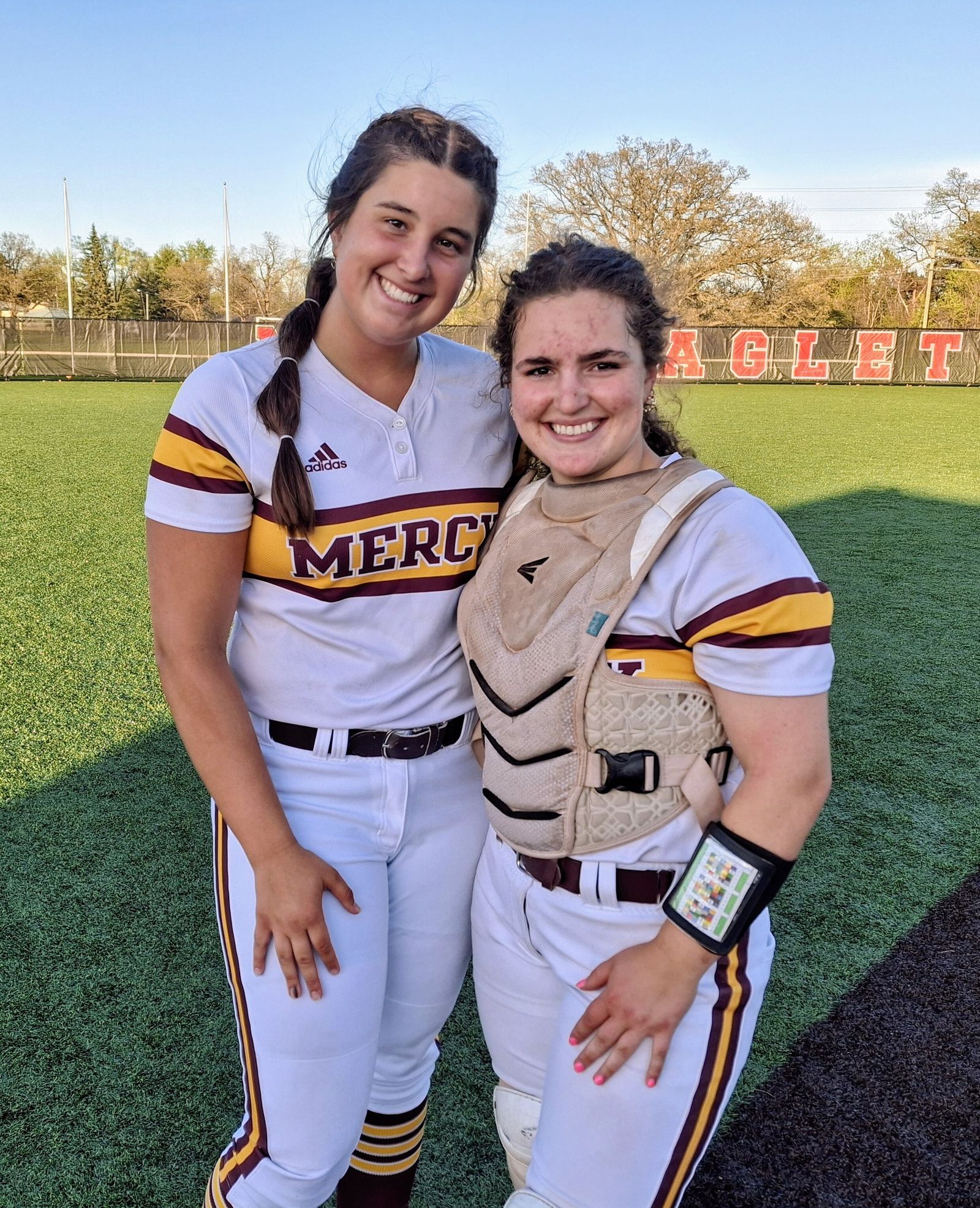 Evelyn Miller is catching Kaitlyn Pallozzi for the first time. “I’m happy to have the opportunity to catch her.”