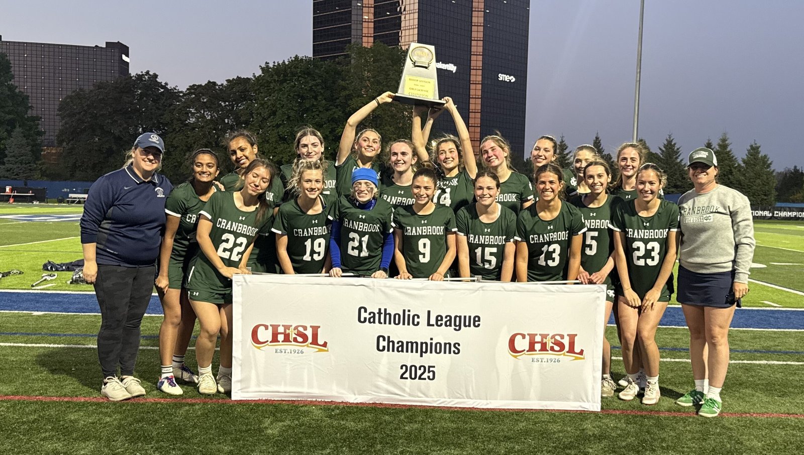 Cranbrook Kingswood turned around a first-half deficit against Marian to claim the CHSL Bishop Division girls lacrosse championship. (Photo courtesy of Mike Evoy, CHSL)