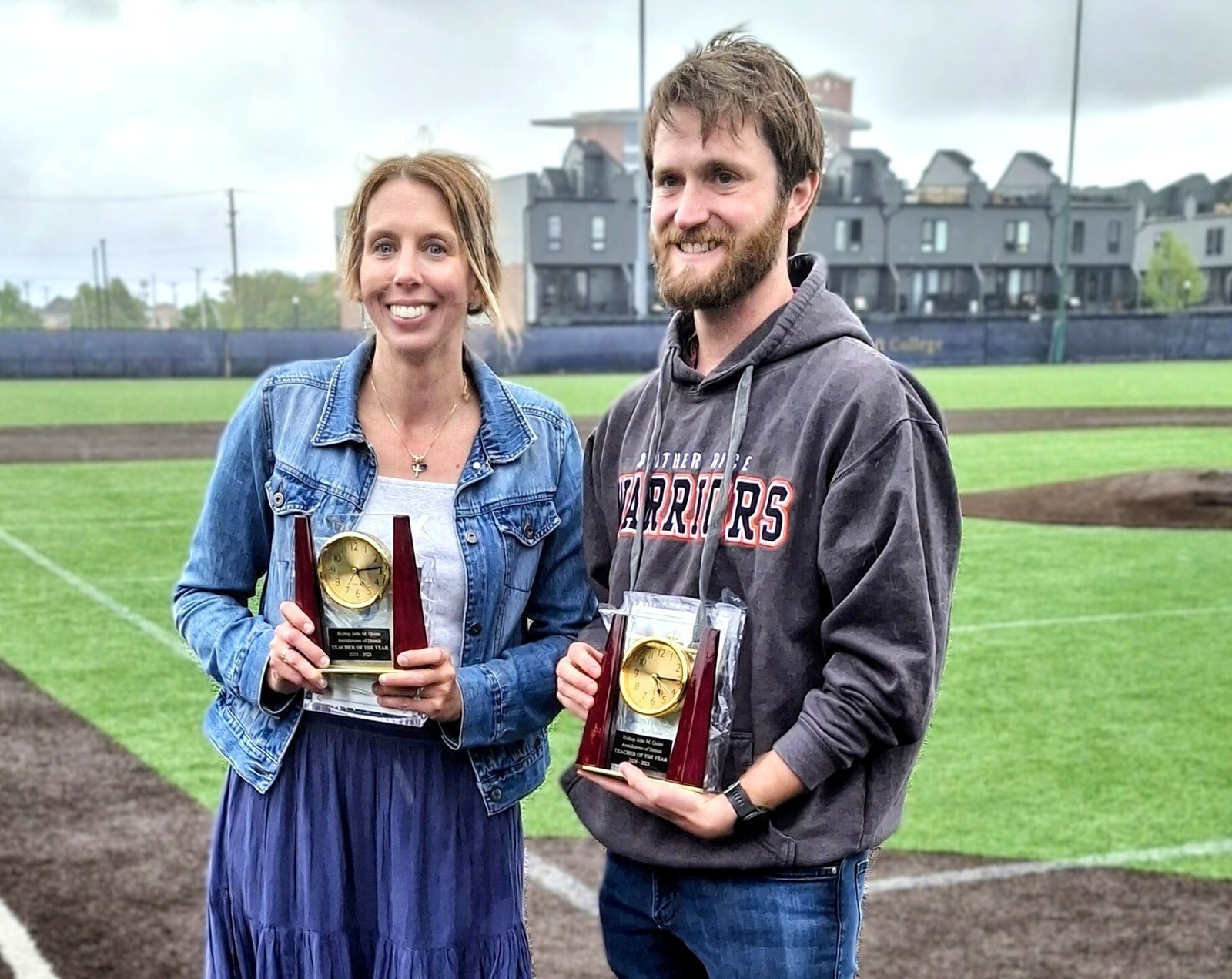 Allison McCulloch, the Bishop John Quinn Elementary School Teacher of the Year, is a preschool teacher at Guardian Angels Catholic School in Clawson. James Higdon, the Bishop John Quinn High School Teacher of the Year, is in his 10th year teaching at Brother Rice.