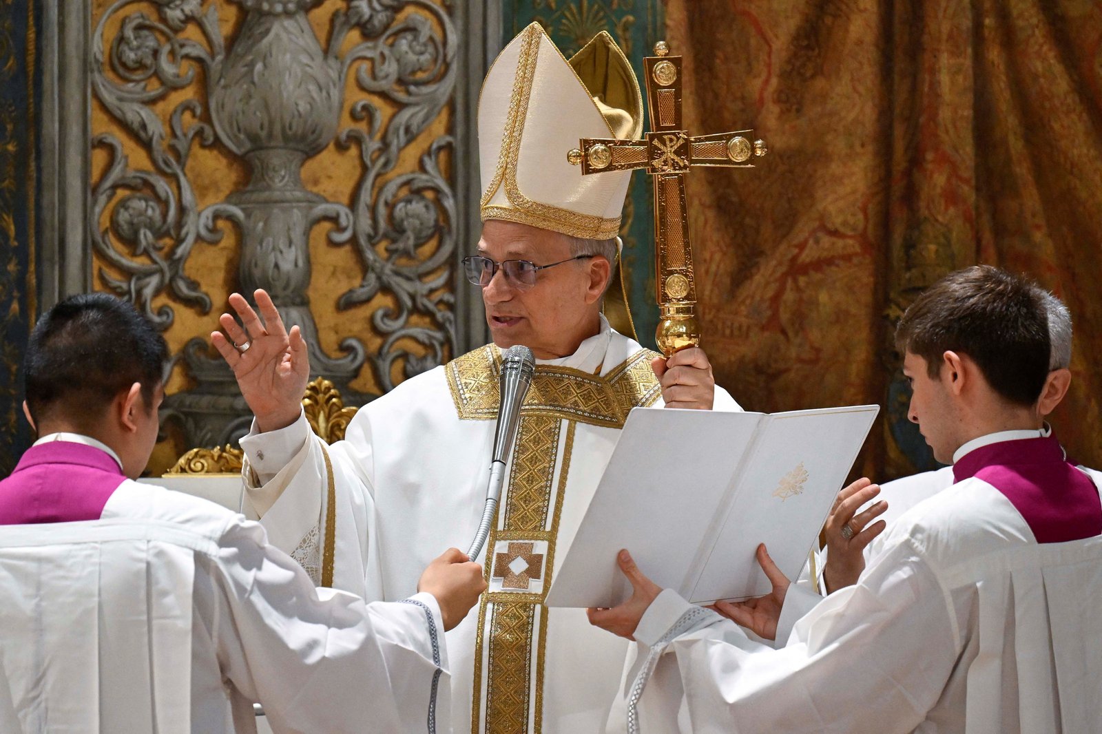 Pope Leo XIV celebrates his first Mass as pontiff in the Vatican's Sistine Chapel on May 9, 2025. Pope Leo, formerly Cardinal Robert Francis Prevost, became the first American pope in history after his election the day before. (OSV News photo/Mario Tomassetti, Vatican media via Reuters)