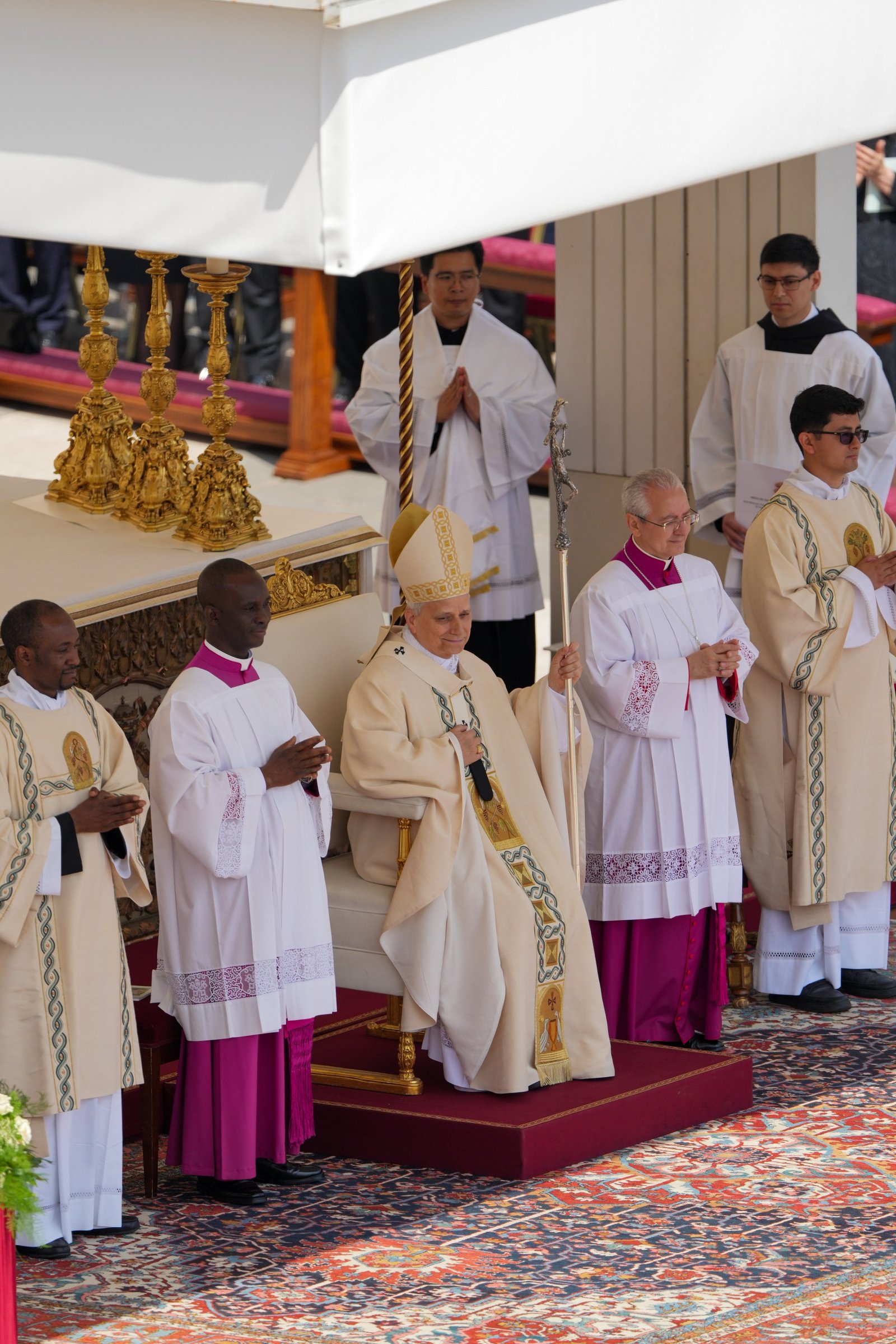 Pope Leo XIV celebrates Mass in St. Peter's Square at the Vatican May 18, 2025, to formally begin his ministry as pope. (CNS photo/Kendall McLaren)