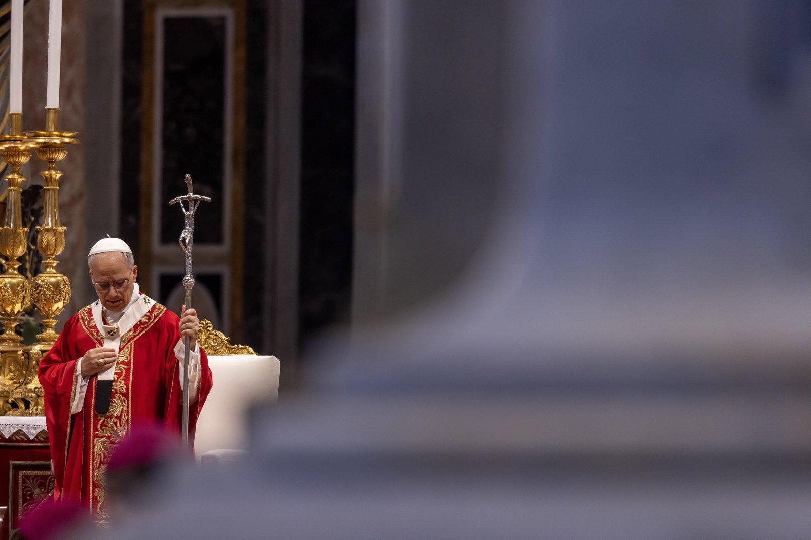Pope Leo XIV presides over Mass for the feast of Sts. Peter and Paul in St. Peter's Basilica at the Vatican June 29, 2025. (CNS photo/Pablo Esparza)