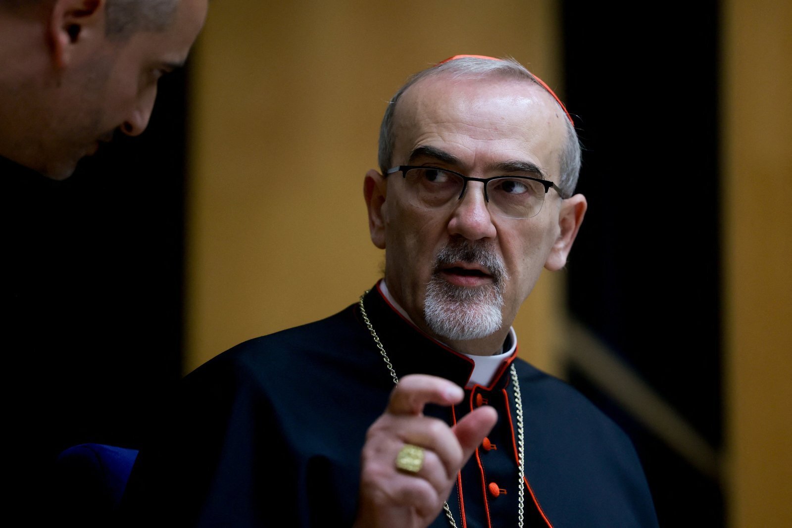El patriarca latino de Jerusalén, el cardenal Pierbattista Pizzaballa, asiste a una rueda de prensa en Jerusalén el 22 de julio de 2025. (OSV News phot/Ammar Awad, Reuters)