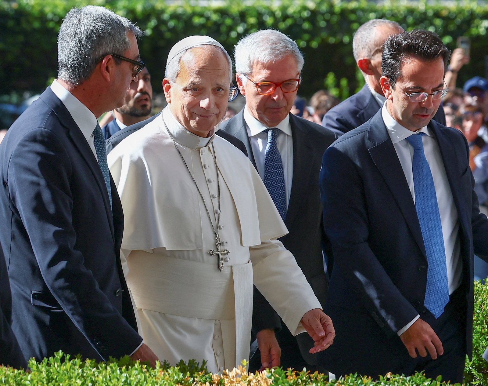 Pope Leo XIV arrives at Rome's Gemelli Hospital Oct. 13, 2026, ahead of his surgery that afternoon to remove a lung nodule. The Vatican confirmed that evening that Pope Leo has lung cancer. (OSV News photo/Guglielmo Mangiapane, Reuters)