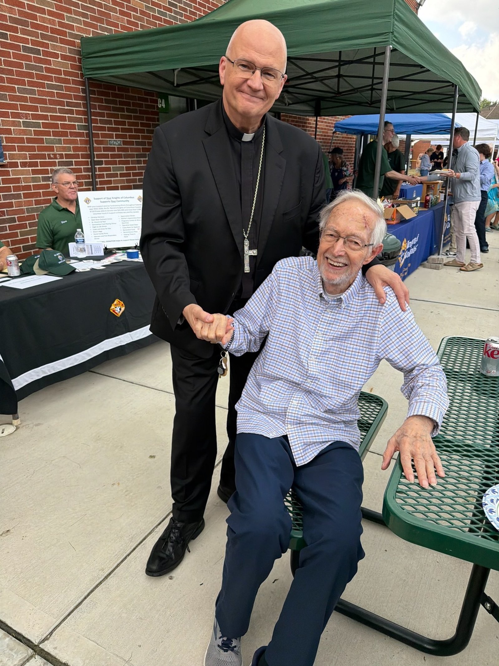 Archbishop Weisenburger pictured with Fr. Thomas Meagher. Fr. Meagher served at St. Patrick Parish for 37 years and is much beloved by the parish community.
