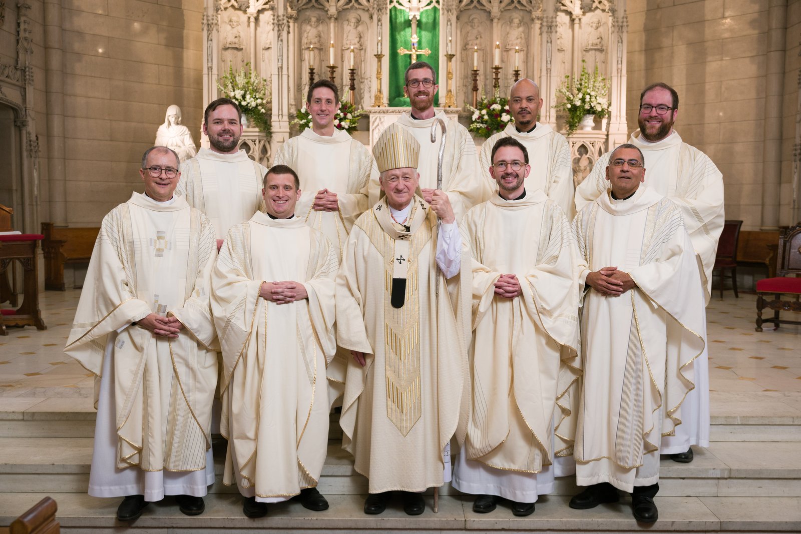 Jesuits Natnael S. Antonio (Eastern Africa Province), David J. Inczauskis, Matthew J. Ippel, James P. Kennedy, James M. McGivney, Jack E. McLinden, and Christopher S. Williams were ordained on Saturday, June 14, 2025 at St. Ita Church in Chicago. Cardinal Blase J. Cupich, archbishop of Chicago, presided.