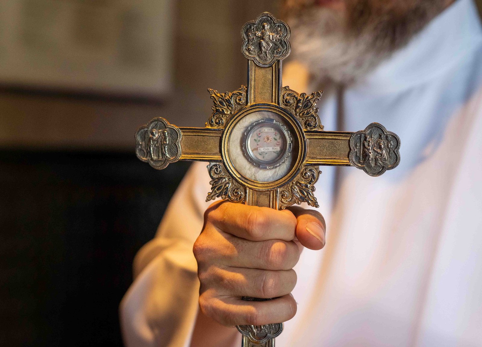 The relic of St. Gerard of Majella, patron of expectant mothers and those hoping to conceive, was present at the Mass. Congregants were invited to venerate the relic at the conclusion of Mass.