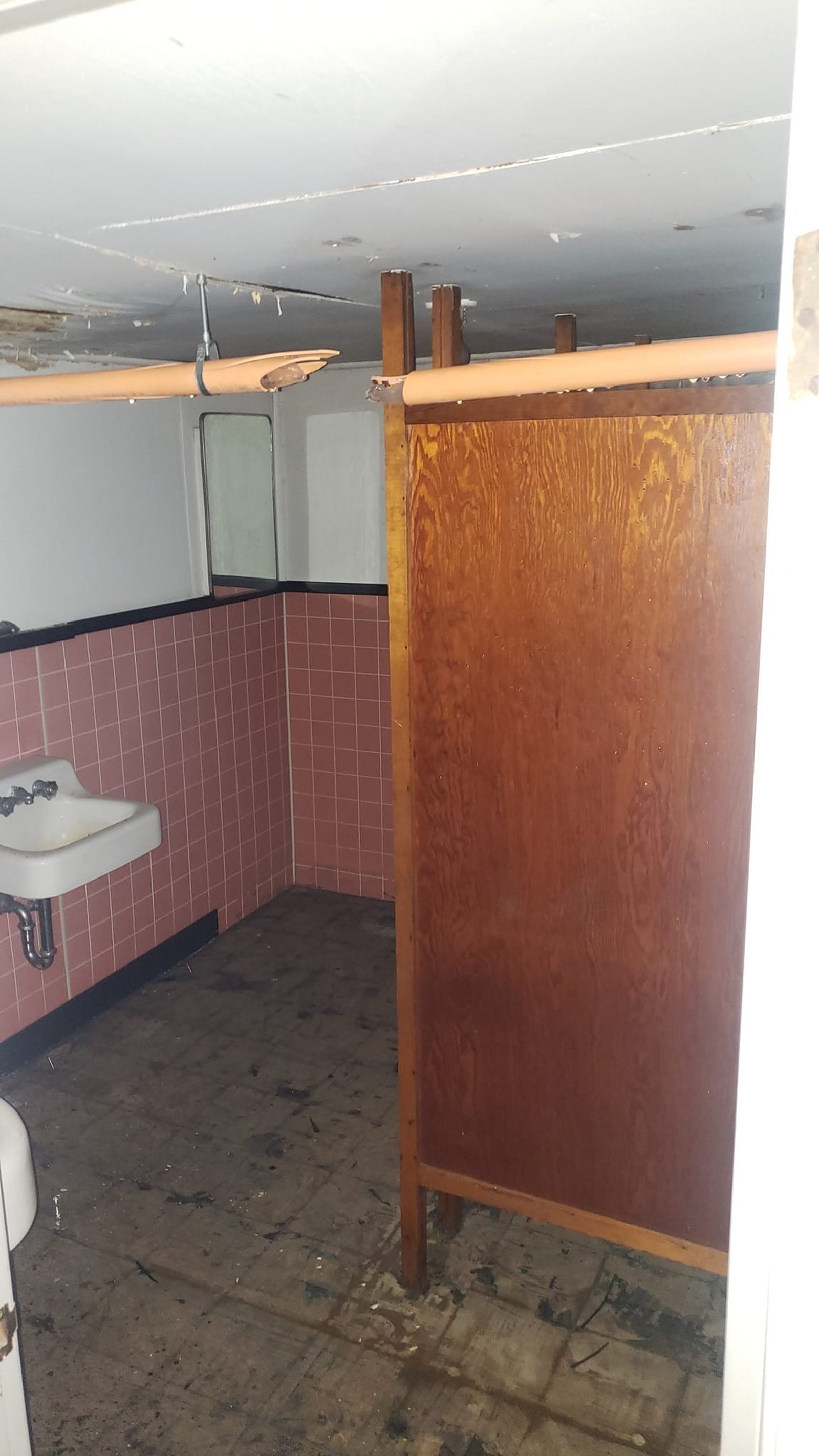 Bush said pipes that were shredded, lying on the floor and broken apart.