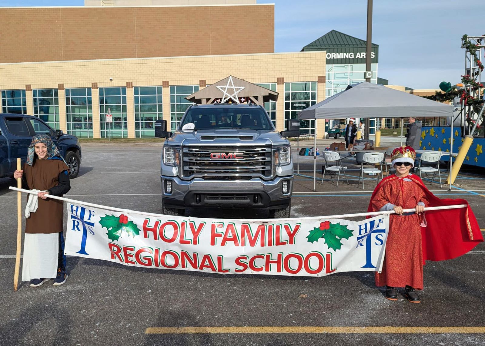 The school has participated in the parade for as long as the school's director of enrollment, Jeanette Izzi, can remember, and has won prizes for their float many times.