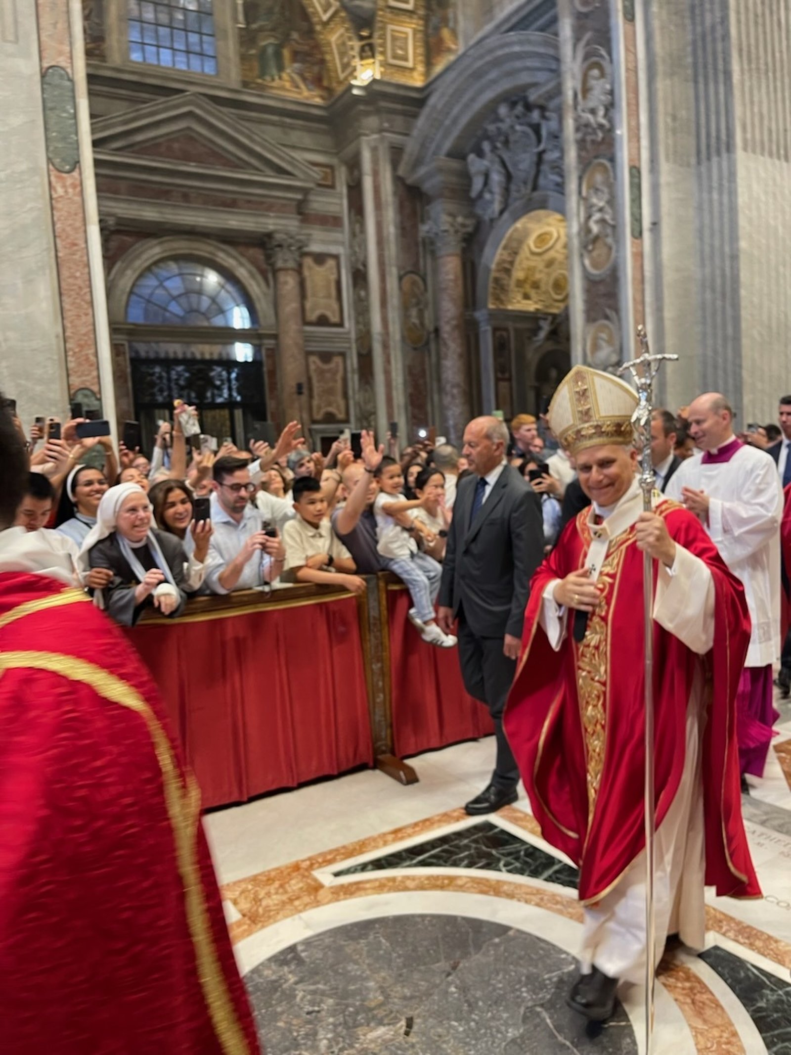 Pope Leo XIV processes from St. Peter's Basilica following Mass on the Solemnity of SS. Peter and Paul.
