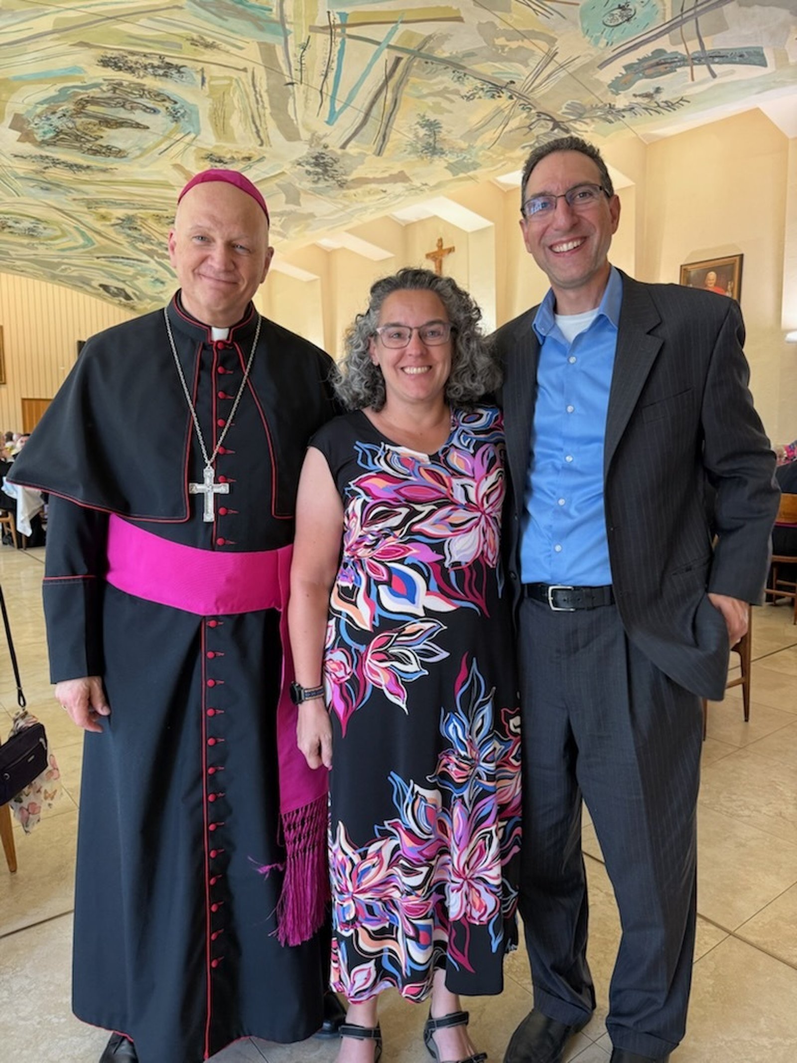 Archbishop Weisenburger with Dr. Todd and Michelle Hachigian.