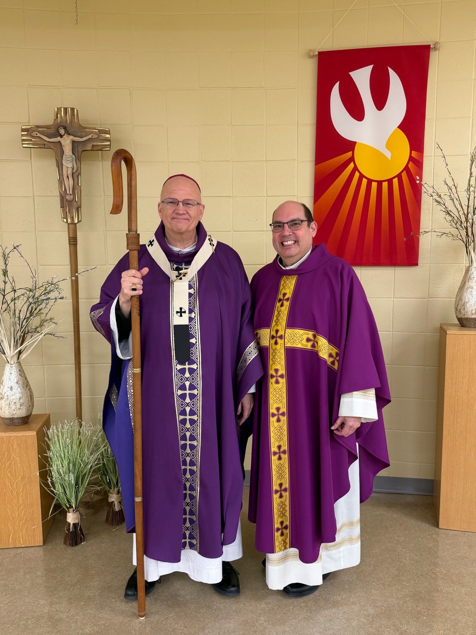 Archbishop Weisenburger with Fr. Jim Lopez of St. Paul of Tarsus Parish.