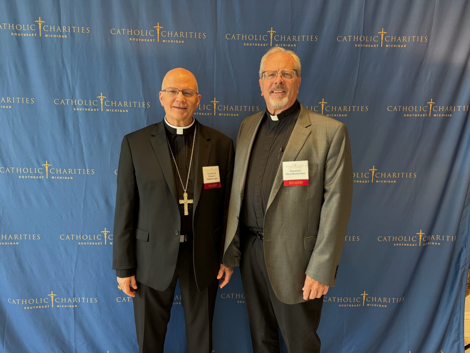 With Fr. David Buersmeyer, chairman of the board of directors for Catholic Charities of Southeast Michigan.