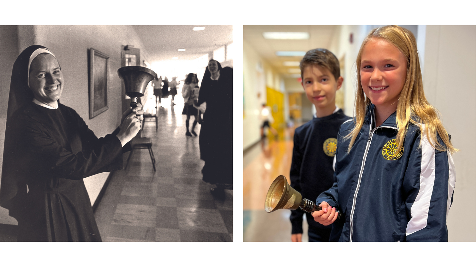 While there are no more religious of the Sacred Heart serving at the school, many of the old traditions continue to be practiced to this day. (Photo collage courtesy of the Academy of the Sacred Heart)