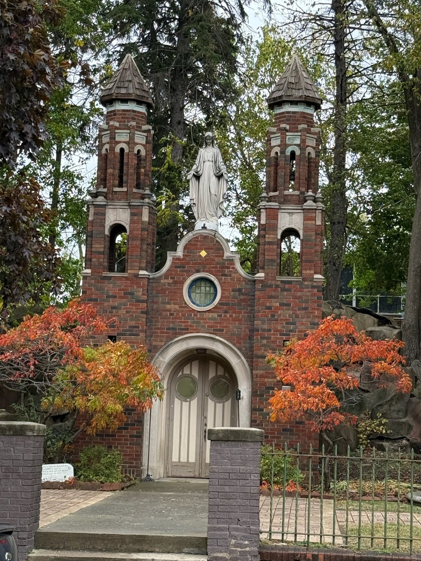 Archbishop Weisenburger was impressed with the "incredible" grotto outside the church. "Worth a visit!" he said.