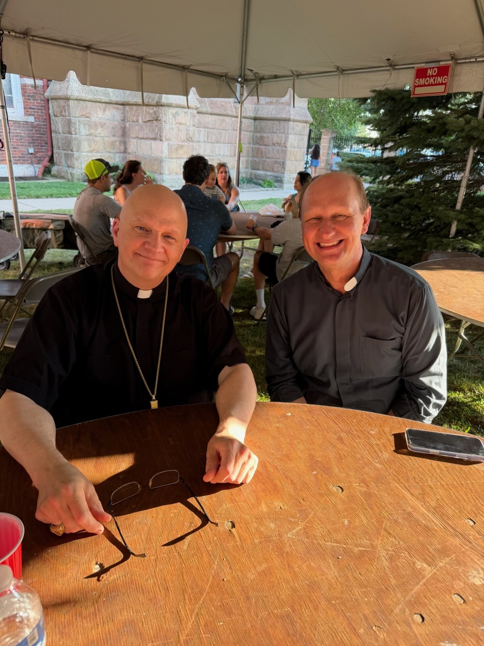 Archbishop Weisenburger with Fr. Greg Tokarski, the priest serving Sweetest Heart of Mary Church, which is part of Mother of Divine Mercy Parish.