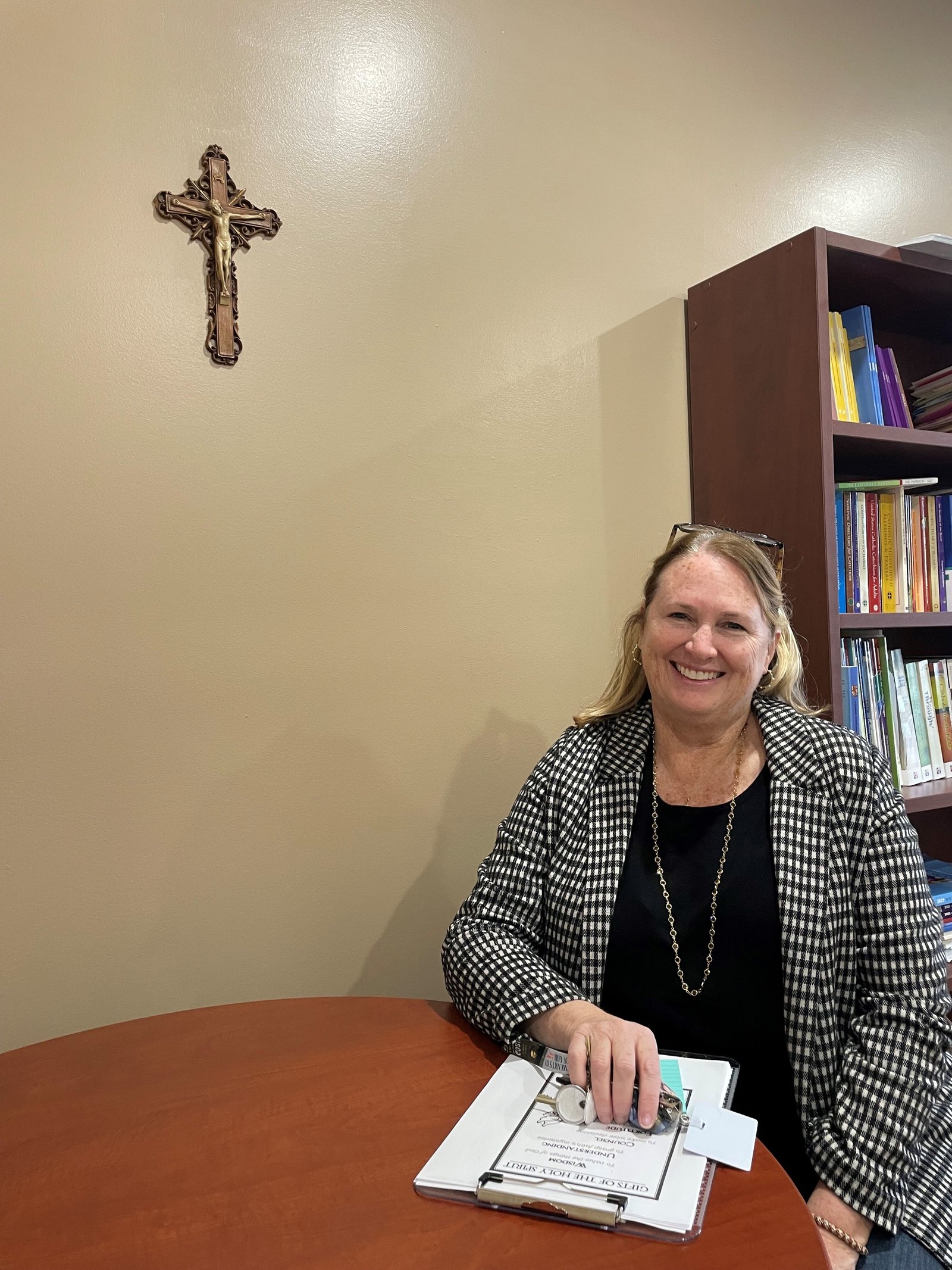Today, Maureen Apap relishes the opportunity to help children at Holy Name grow in the same faith that sustained her during her most difficult times, a faith that her husband shared. "He just had a very deep faith, and it gave him a sense of peace and calmness," Maureen said.
