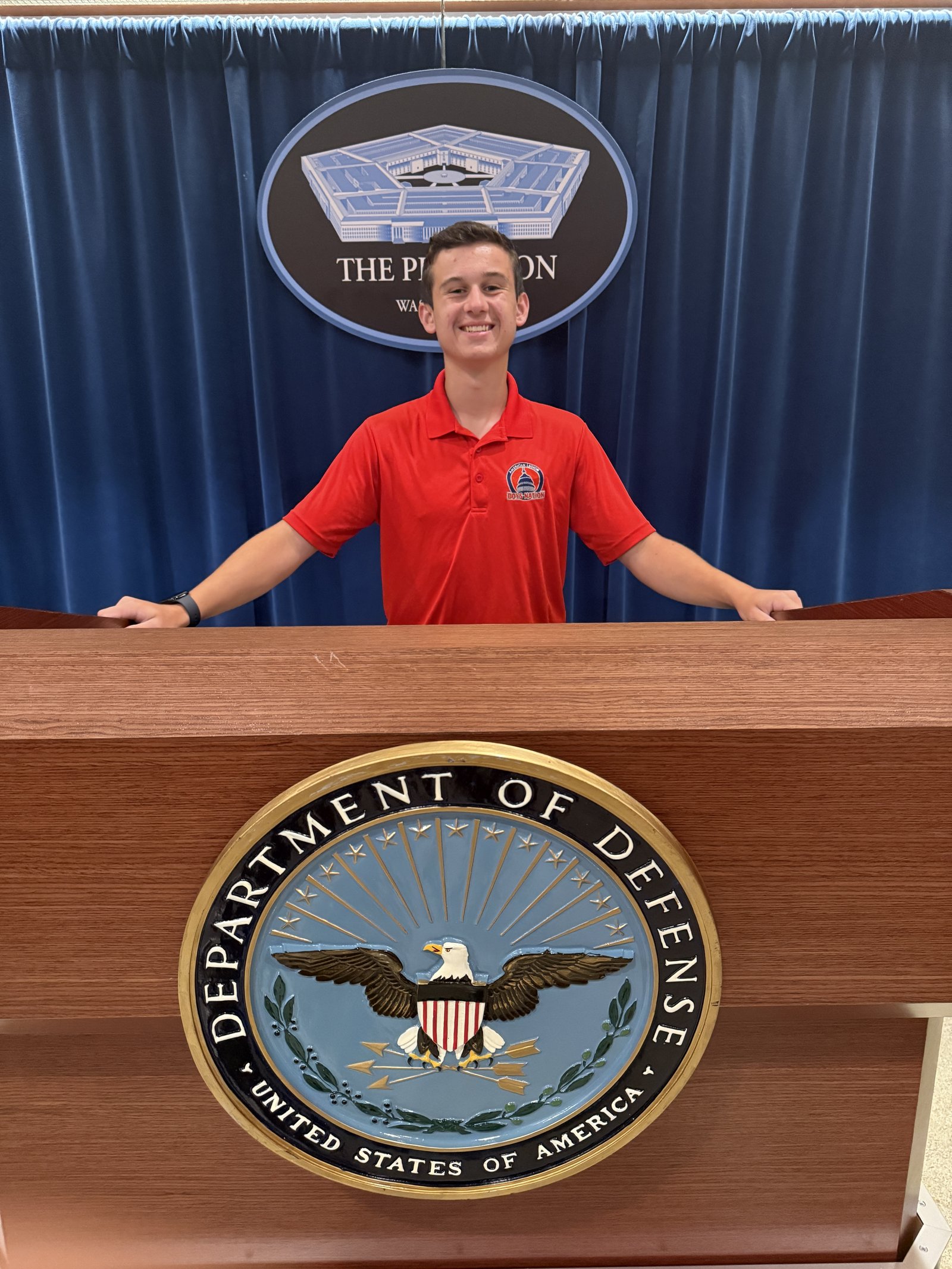 Gabriel Lencioni initially was in the running for secretary of Boys Nation, but ended up being selected as the assembly’s chaplain, which gave him the opportunity to share his faith as the group visited the Arlington National Cemetery and the 9/11 Memorial in Washington, D.C. (Photo courtesy of Gabriel Lencioni)