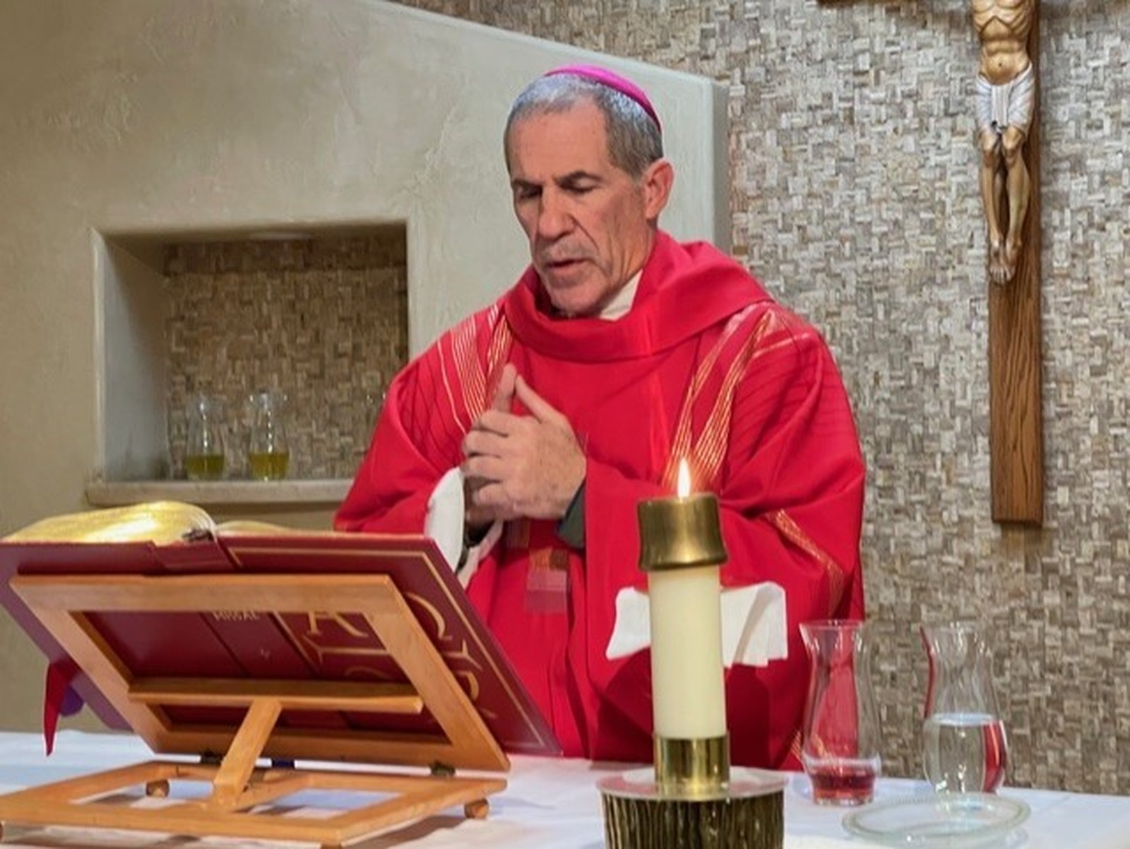 Archbishop Byrnes would often celebrate Mass in St. Joan of Arc's chapel after her returned to Michigan. (Photo courtesy of St. Joan of Arc Parish)