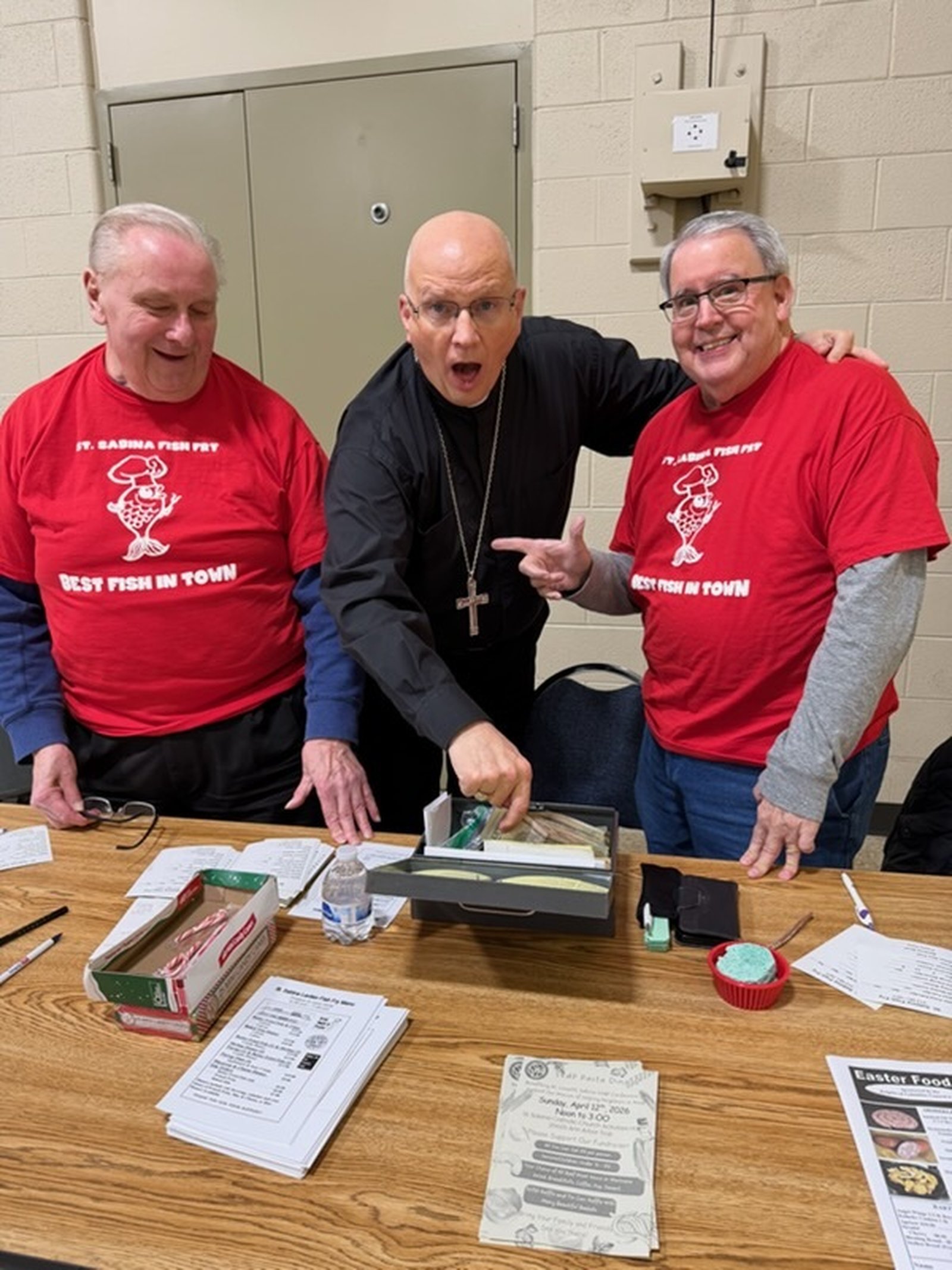 “They caught me with my hand in the till,” the archbishop joked.