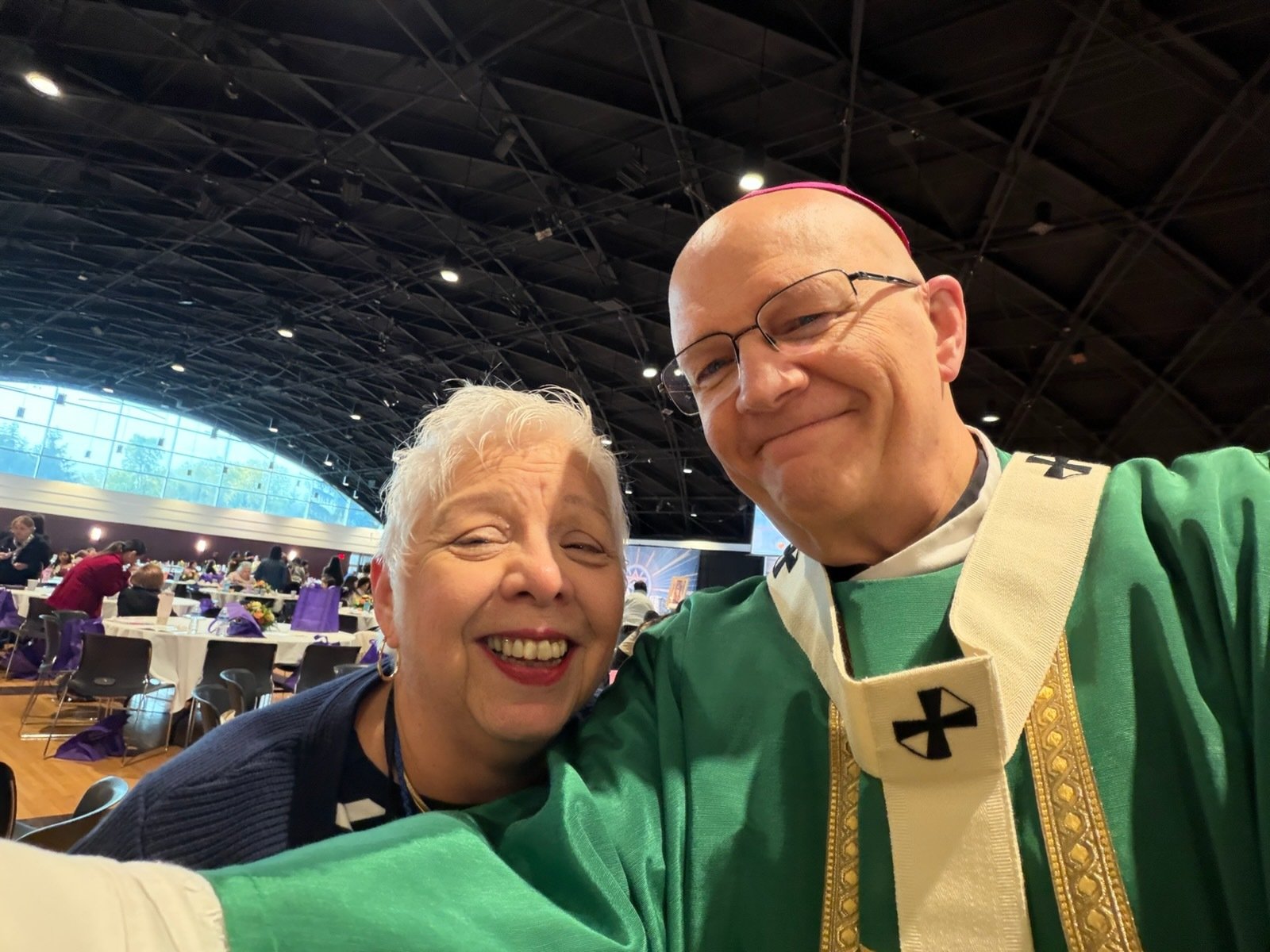 Archbishop Weisenburger with Beatriz Esquivel Ramos.