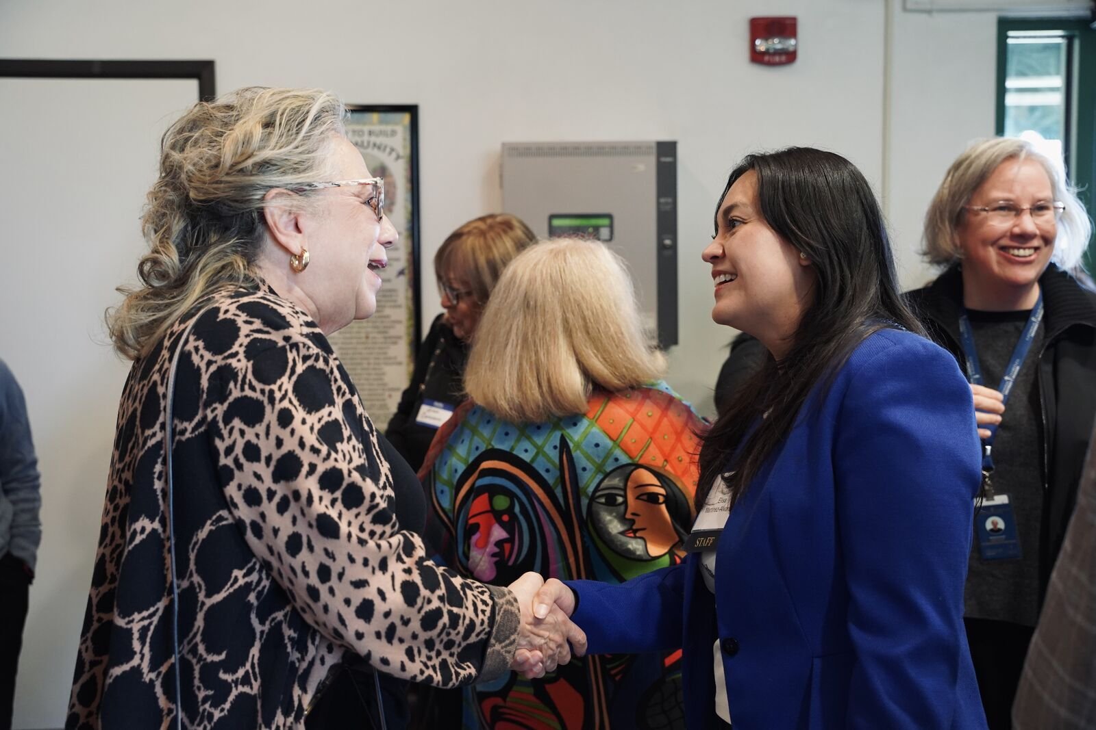 Elisa Alvarez, the new director of the Cabrini Clinic, thanks friends and benefactors during a rededication ceremony on Oct. 27.