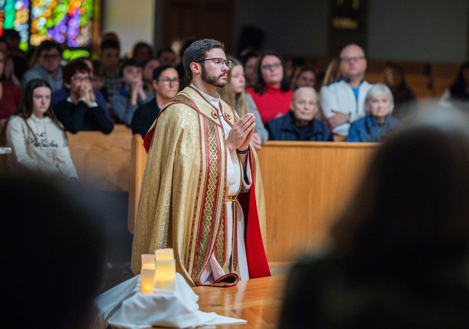 Fr. Schupbach said Christ's physical presence under the appearance of bread and wine allows for the faithful to show their love for God by spending time before the Sacrament.