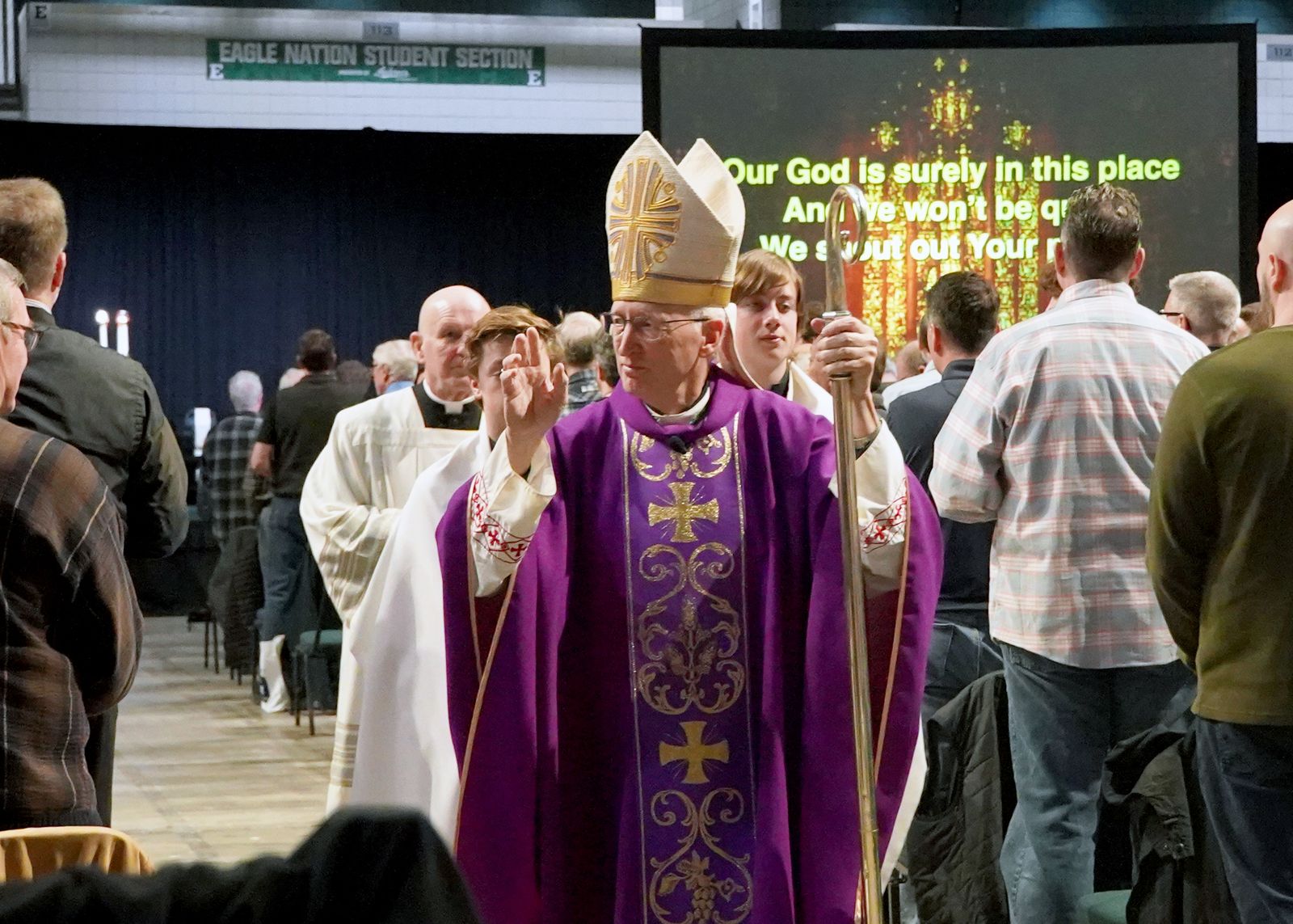 Bishop Earl Boyea of Lansing began the day with Mass. In his homily, he reflected on the Gospel parable of the prodigal son.