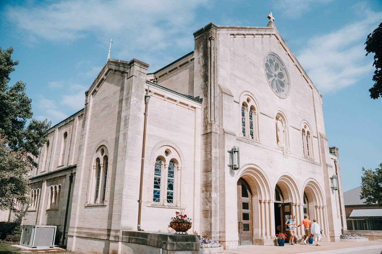Police say the suspect gained access to the church's vestibule by smashing a window, though he did not enter the church itself. (Valaurian Waller | Detroit Catholic)