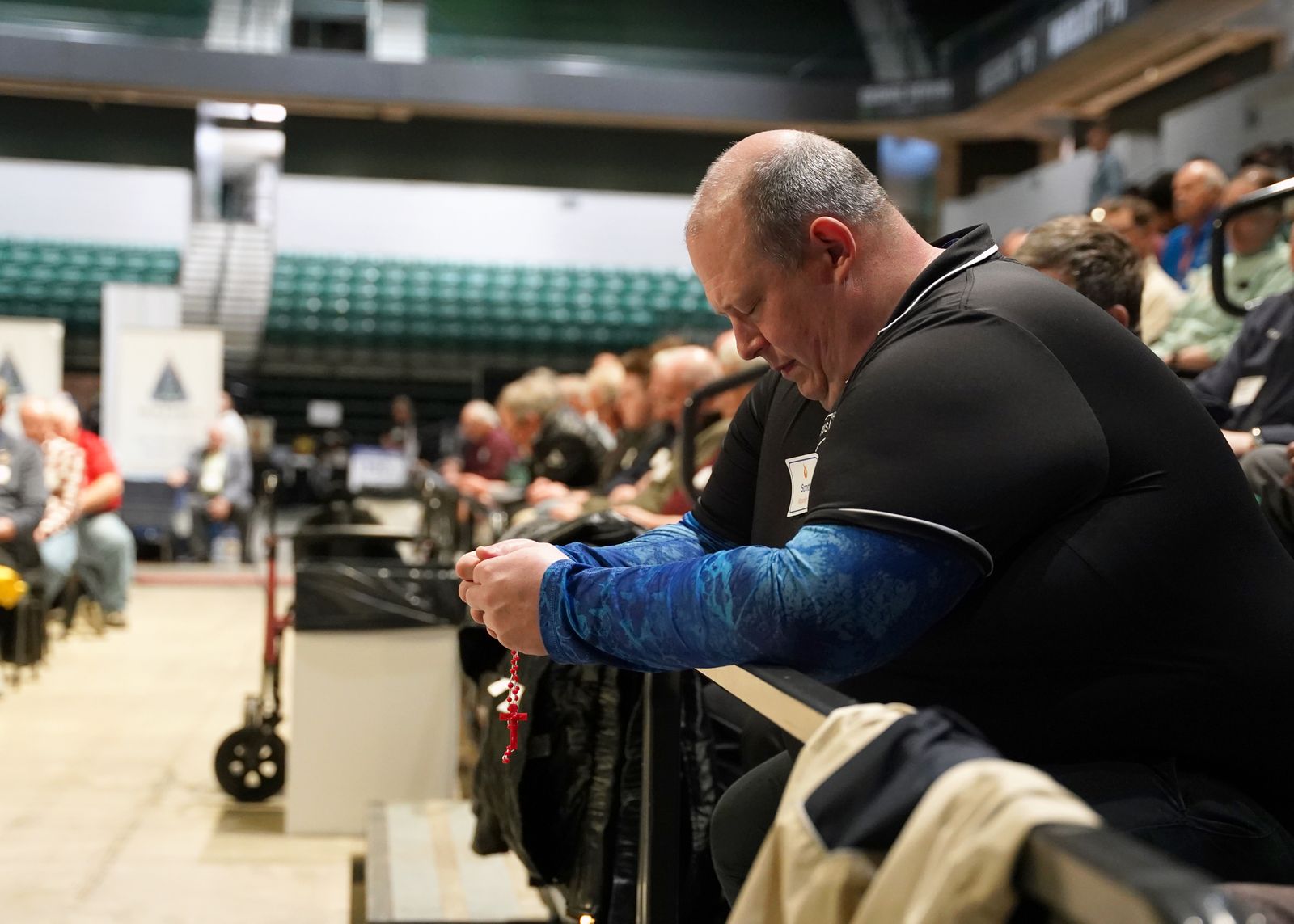 Between each talk, the men prayed decades of the rosary.