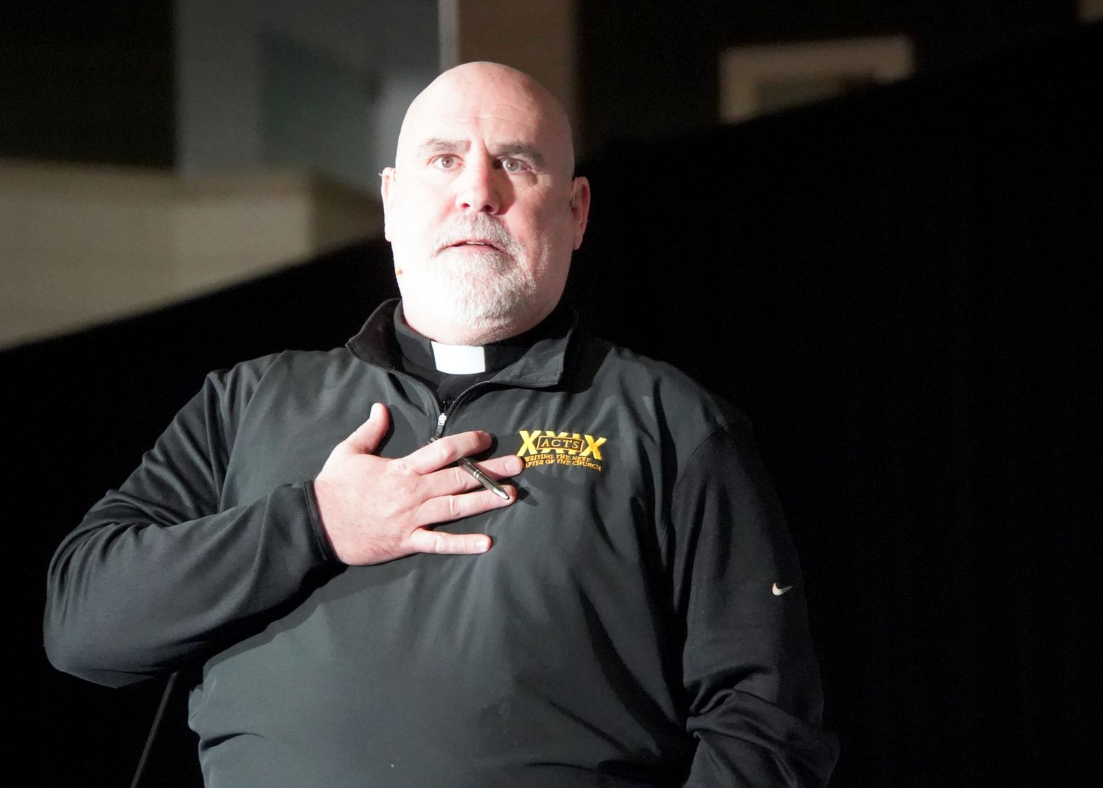 The first speaker, Fr. Joe Krupp, explained that only Jesus Christ and His bride, the Church, will offer men an understanding of what it is to be a man.