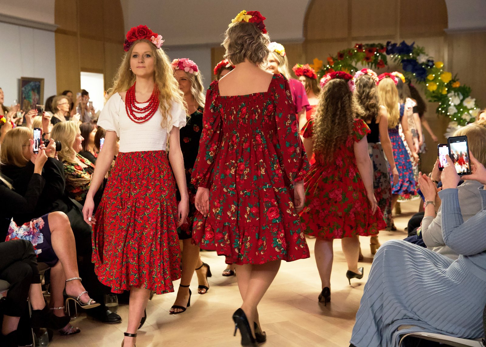 Models walk the runway one last time in their Recultured Designs, which are all made by Ukrainian refugees.