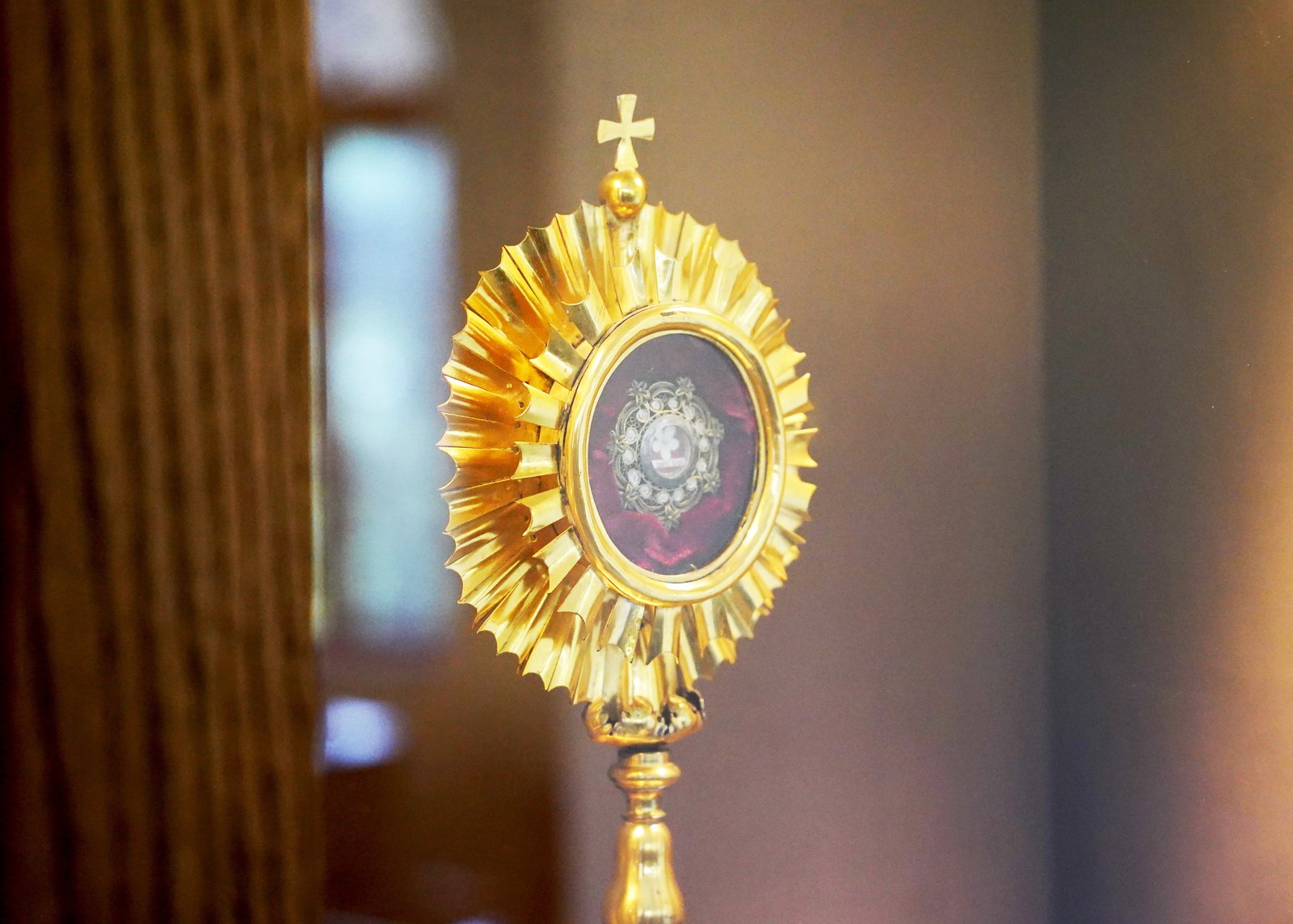 A relic on display in the main chapel of St. Ignatius of Loyola, patron of retreats and retreat houses.